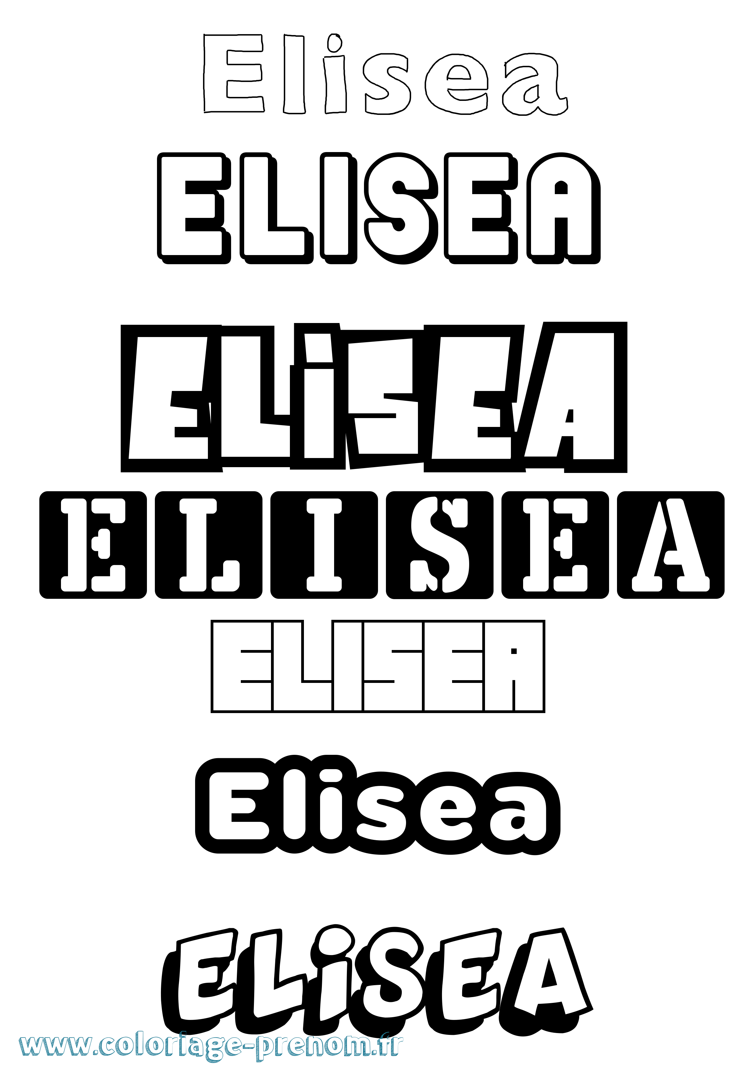 Coloriage Elisea Simple Coloriage prénom Elisea Simple