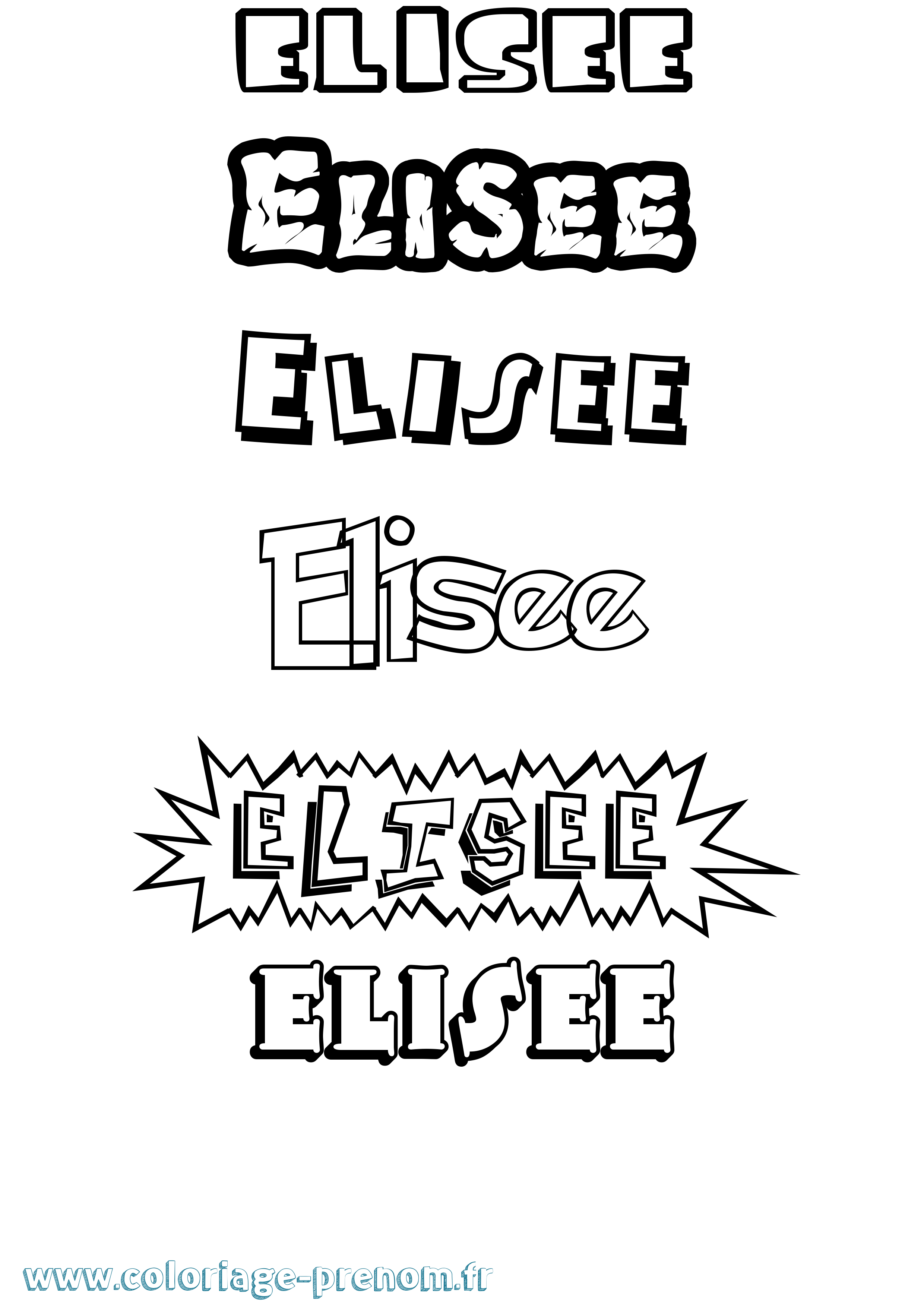Coloriage Elisee Dessin Animé Coloriage prénom Elisee Dessin Animé