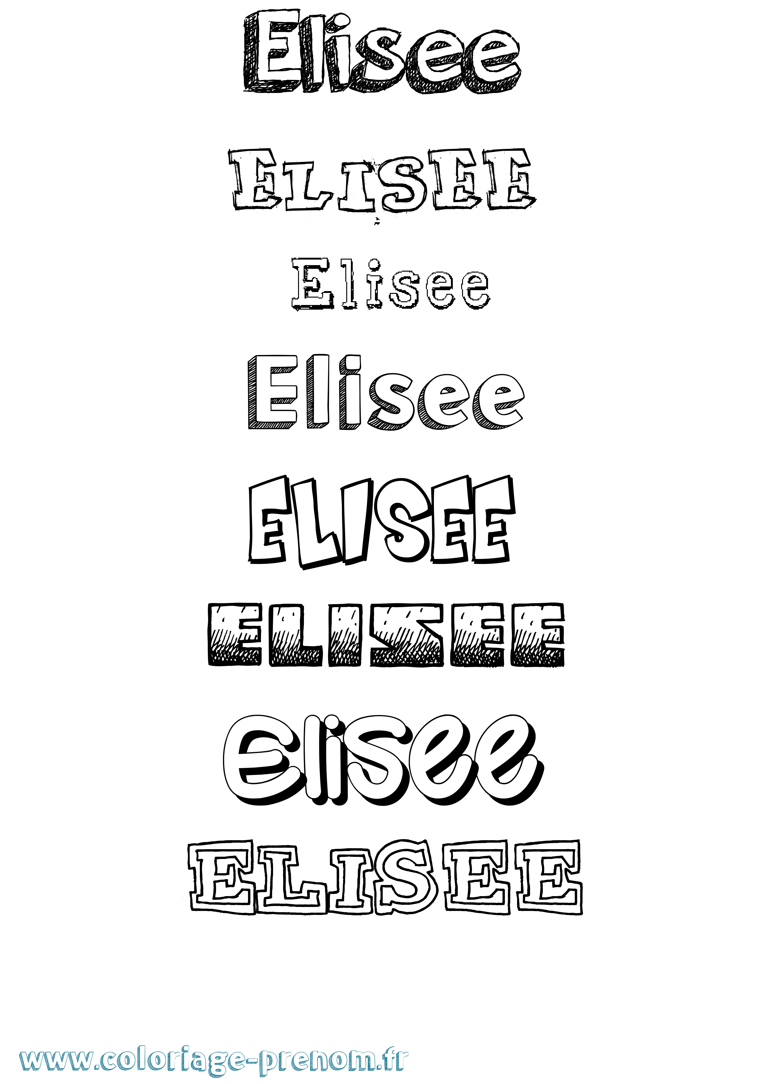 Coloriage Elisee Dessiné Coloriage prénom Elisee Dessiné