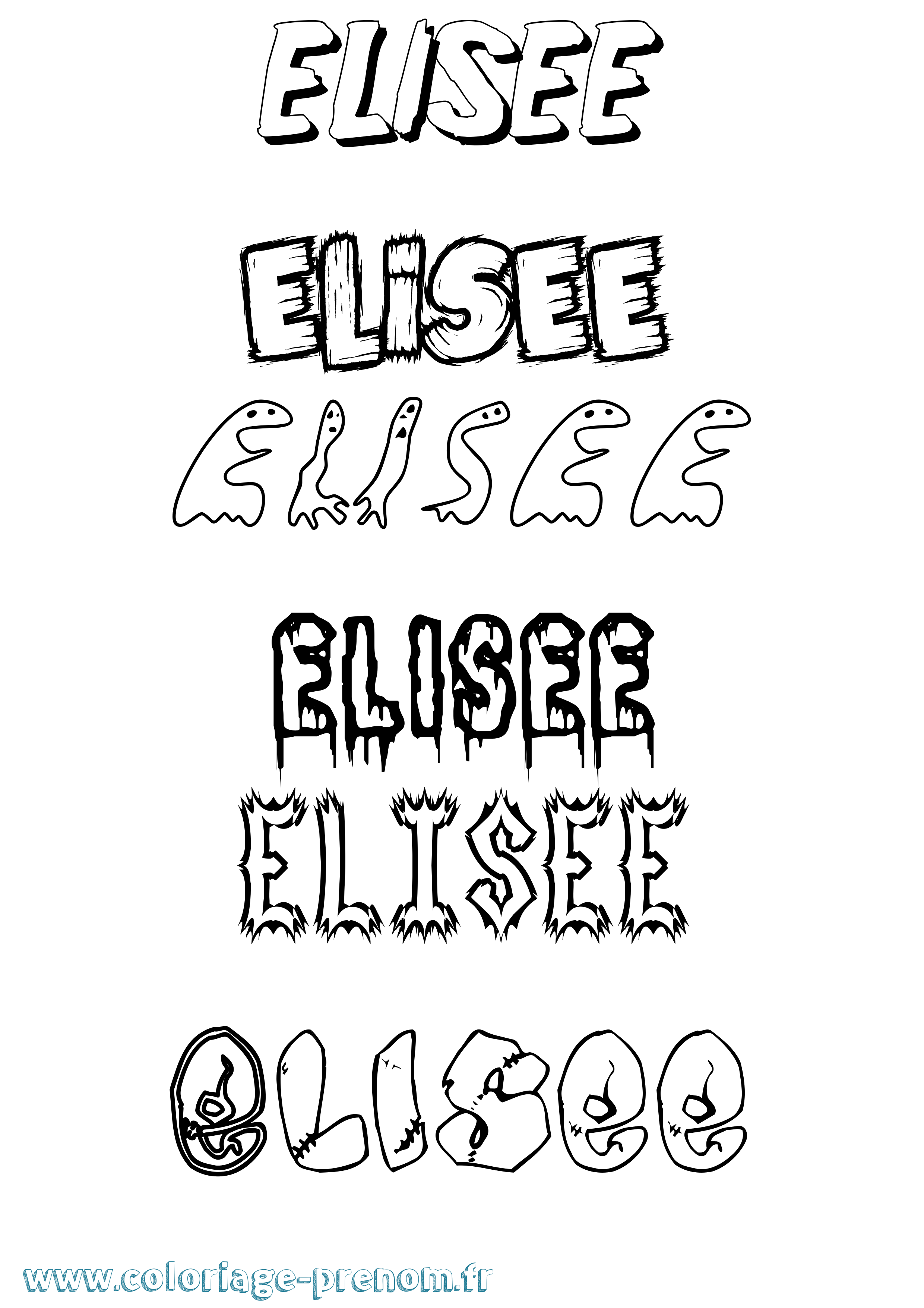 Coloriage Elisee Frisson Coloriage prénom Elisee Frisson