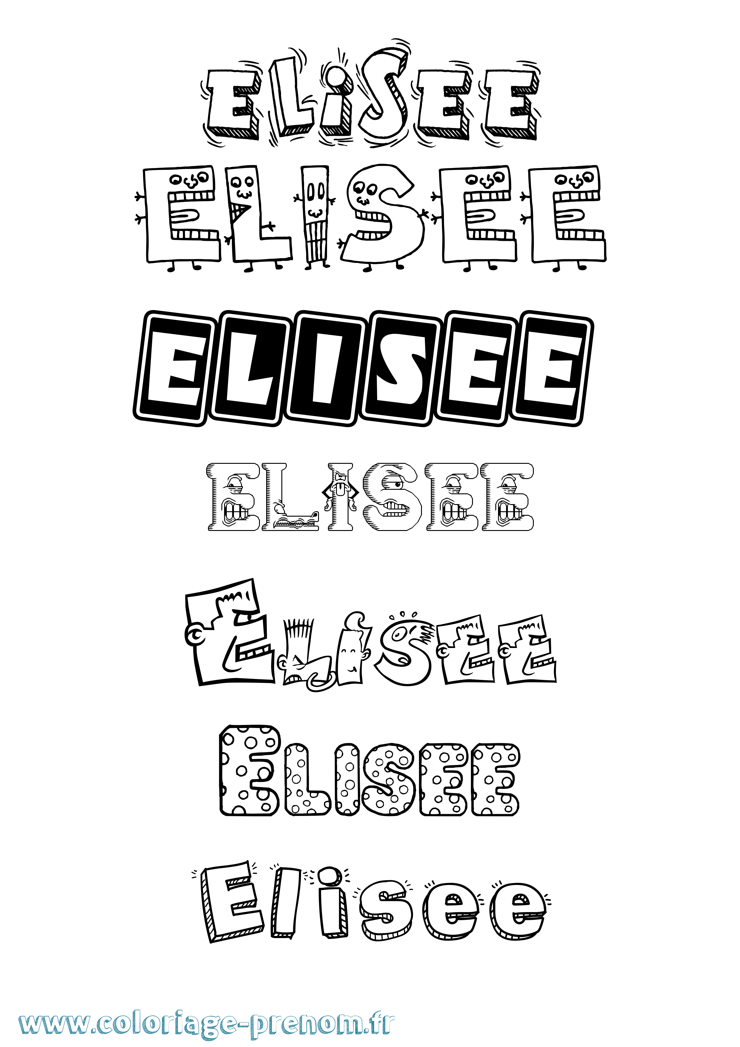 Coloriage Elisee Fun Coloriage prénom Elisee Fun