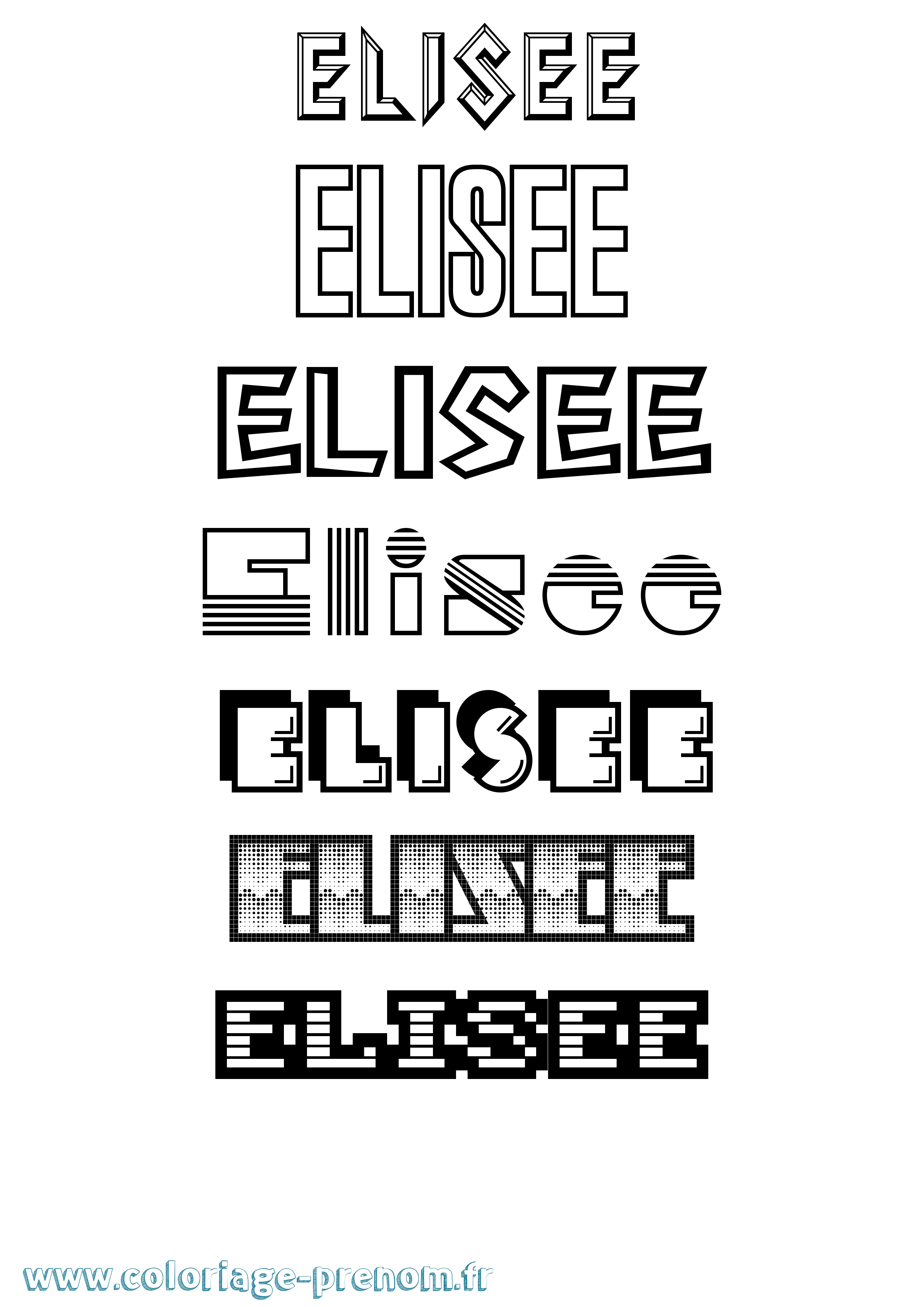Coloriage Elisee Jeux Vidéos Coloriage prénom Elisee Jeux Vidéos