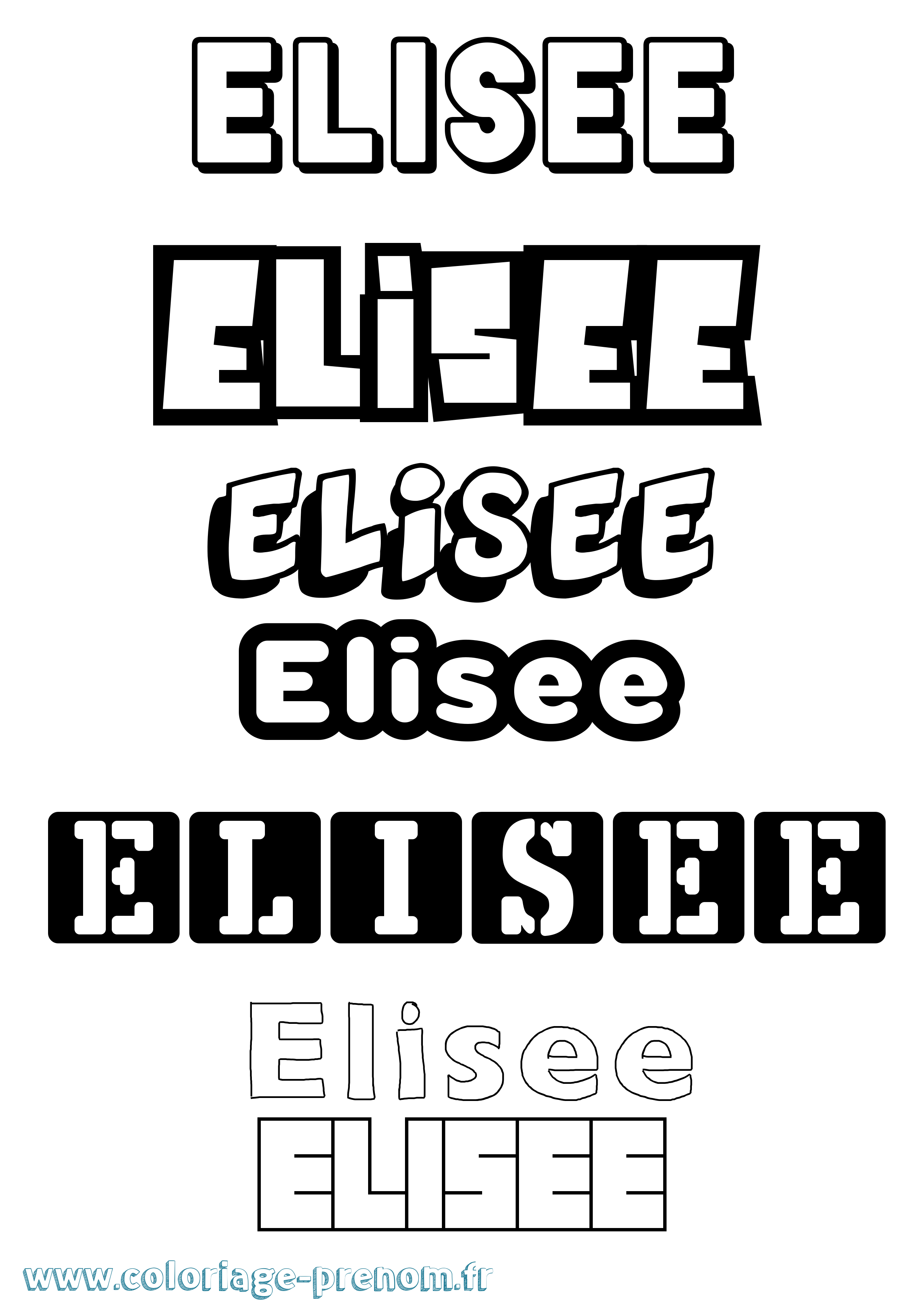 Coloriage Elisee Simple Coloriage prénom Elisee Simple