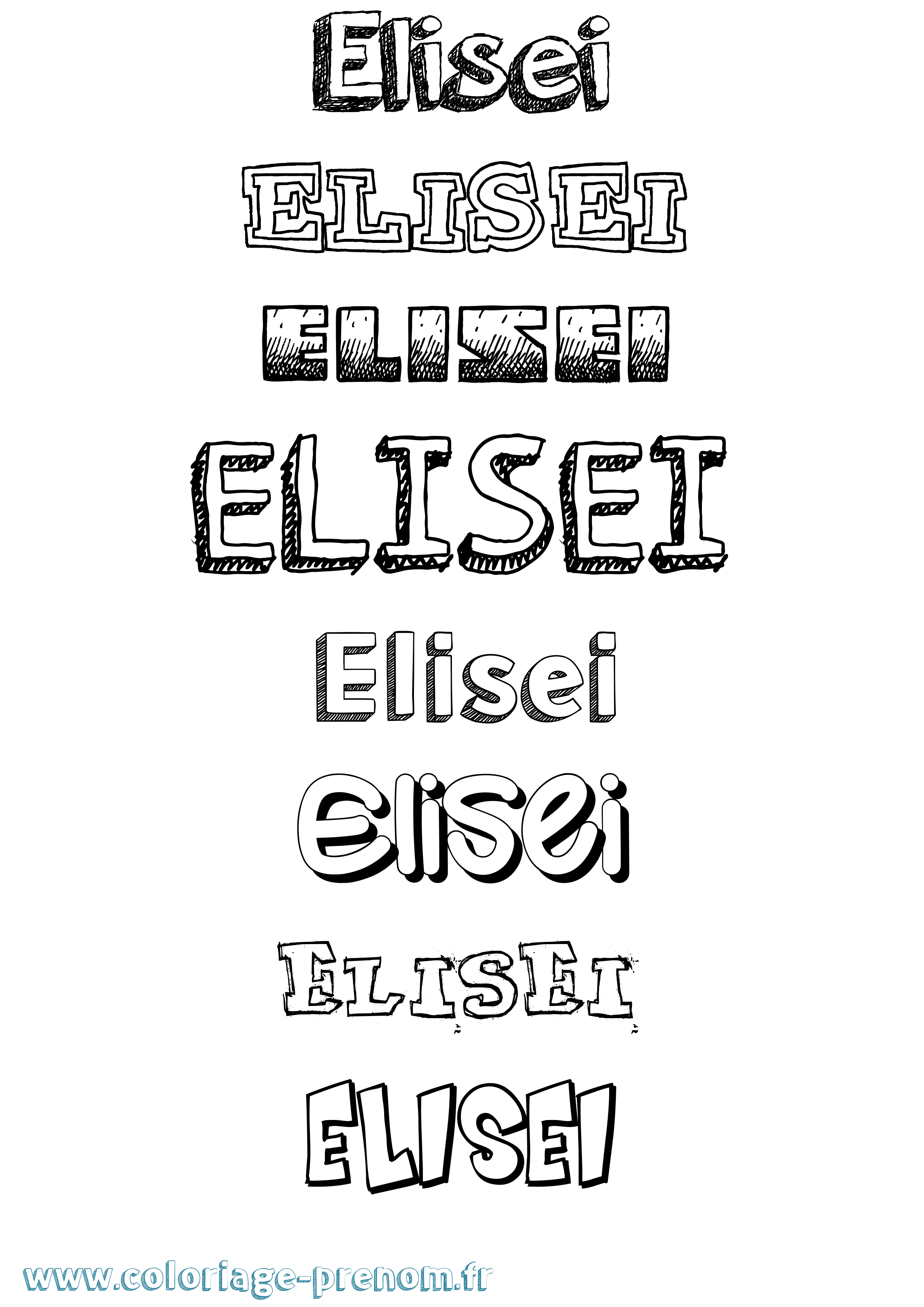 Coloriage Elisei Dessiné Coloriage prénom Elisei Dessiné