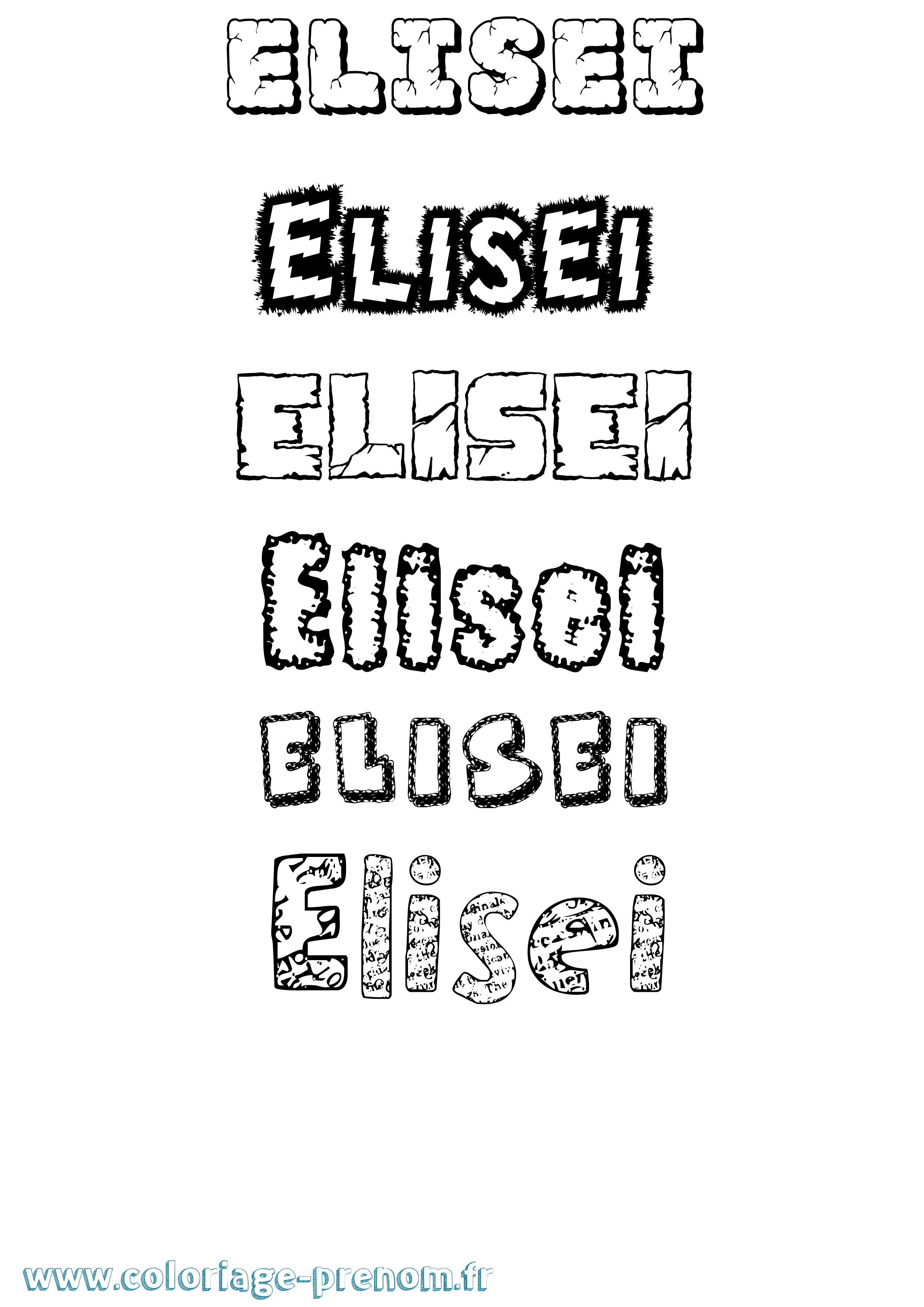 Coloriage Elisei Destructuré Coloriage prénom Elisei Destructuré