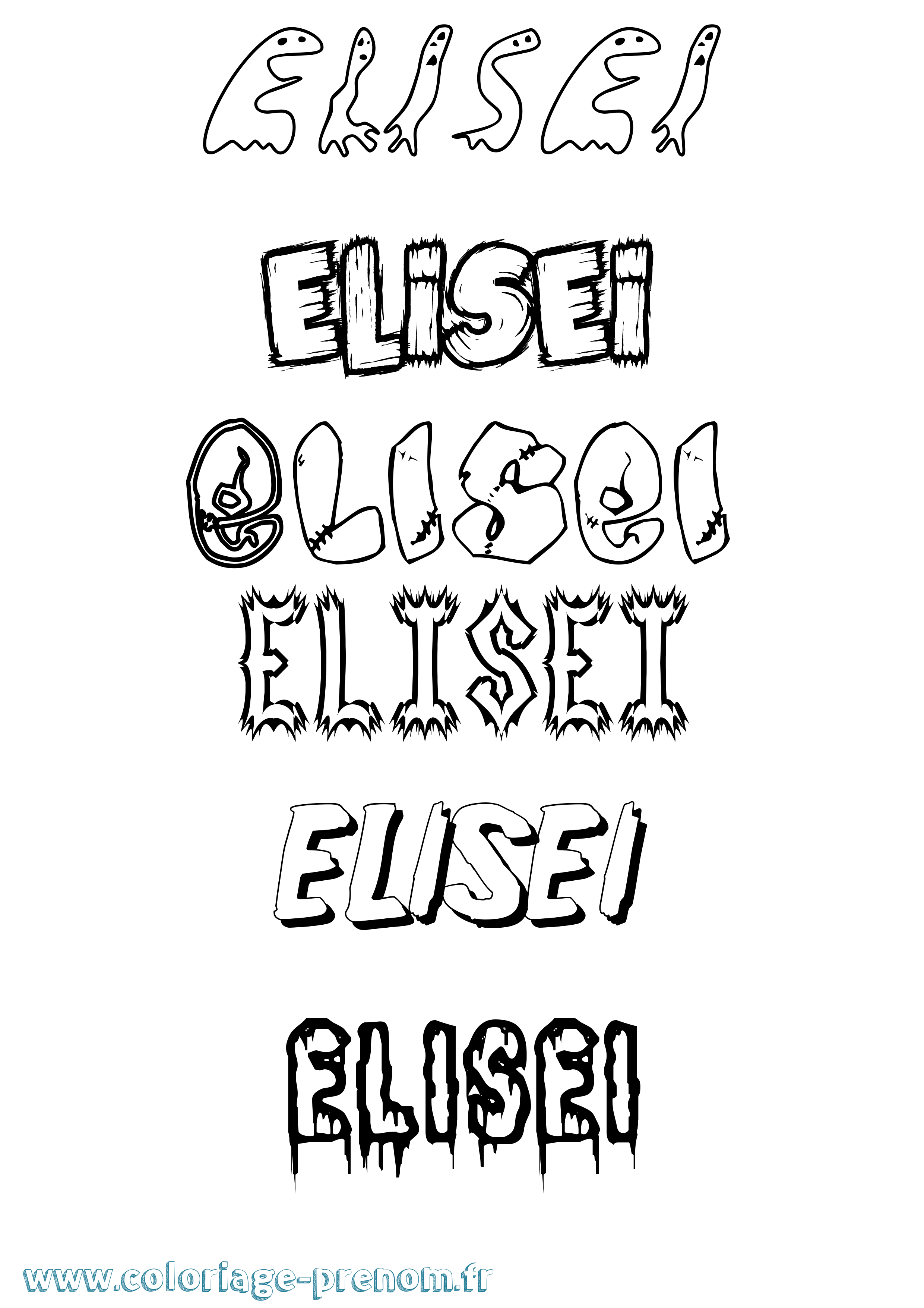 Coloriage Elisei Frisson Coloriage prénom Elisei Frisson