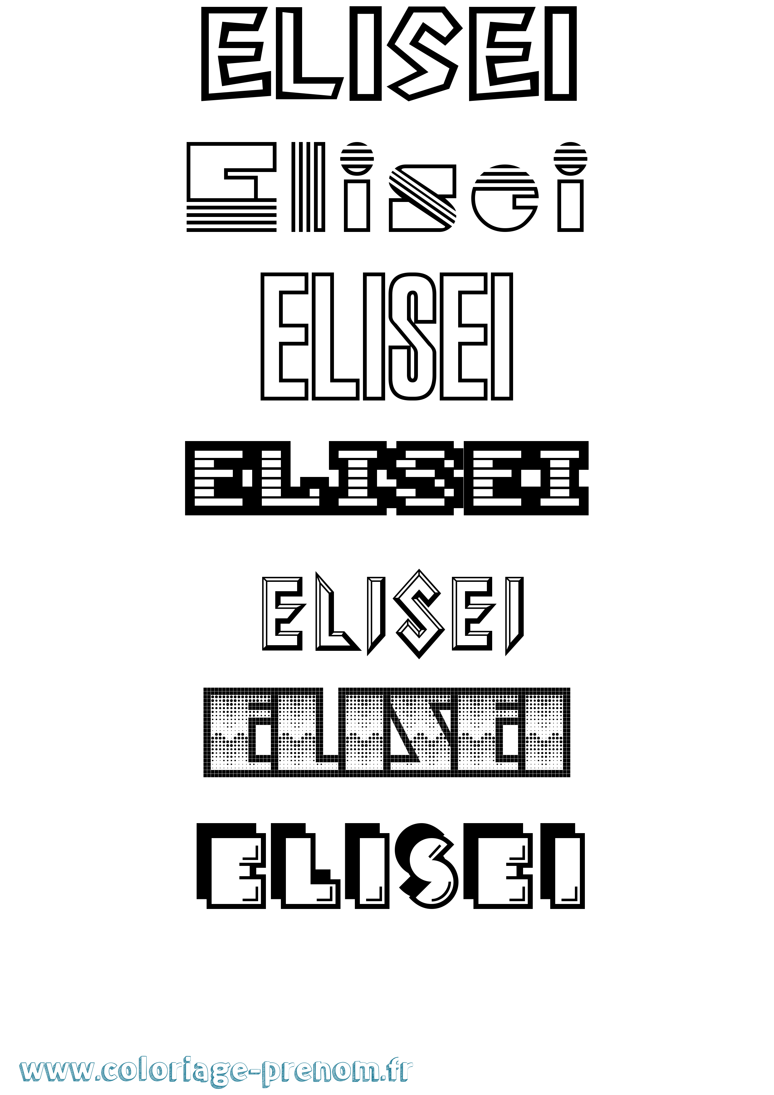 Coloriage Elisei Jeux Vidéos Coloriage prénom Elisei Jeux Vidéos