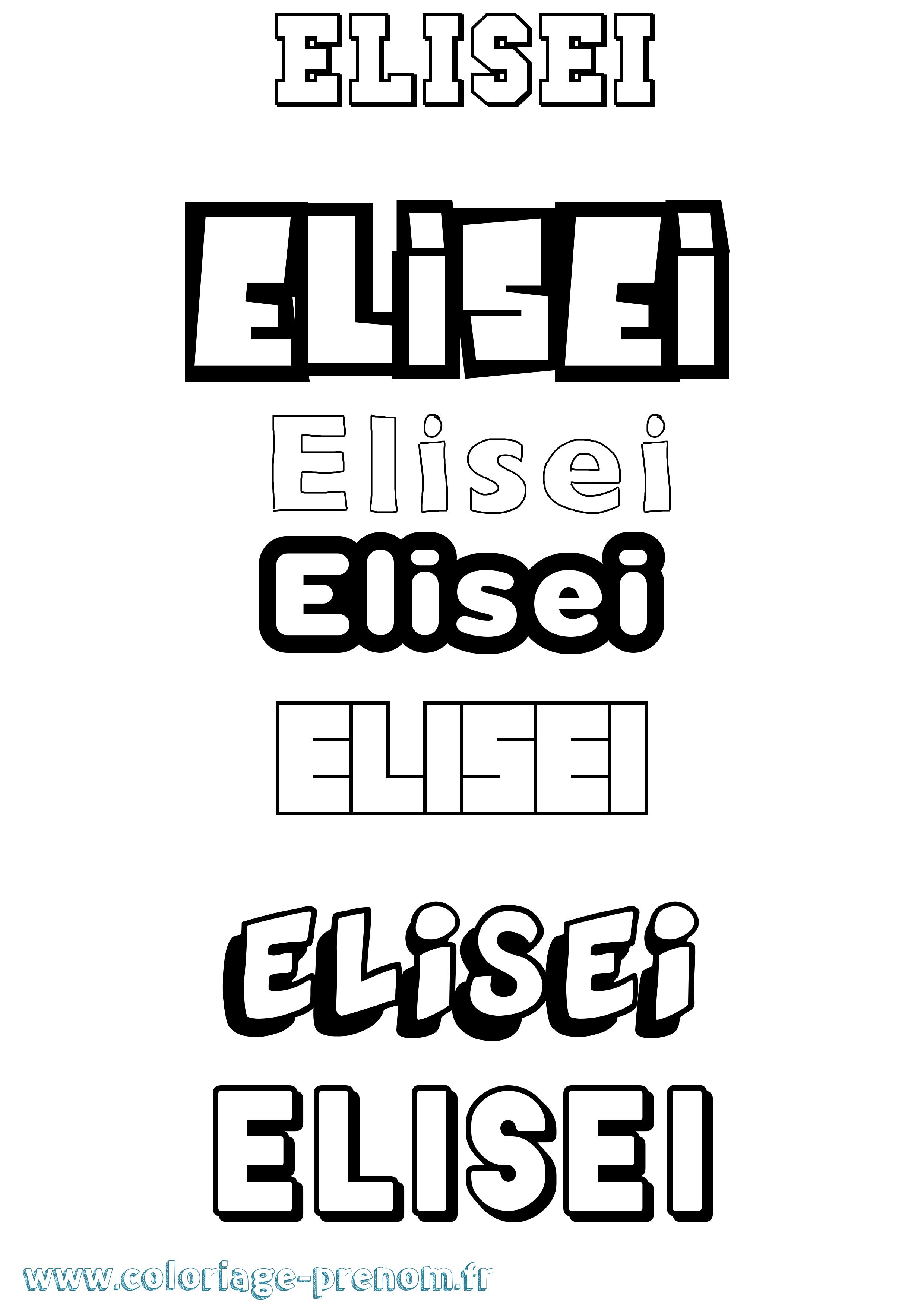 Coloriage Elisei Simple Coloriage prénom Elisei Simple