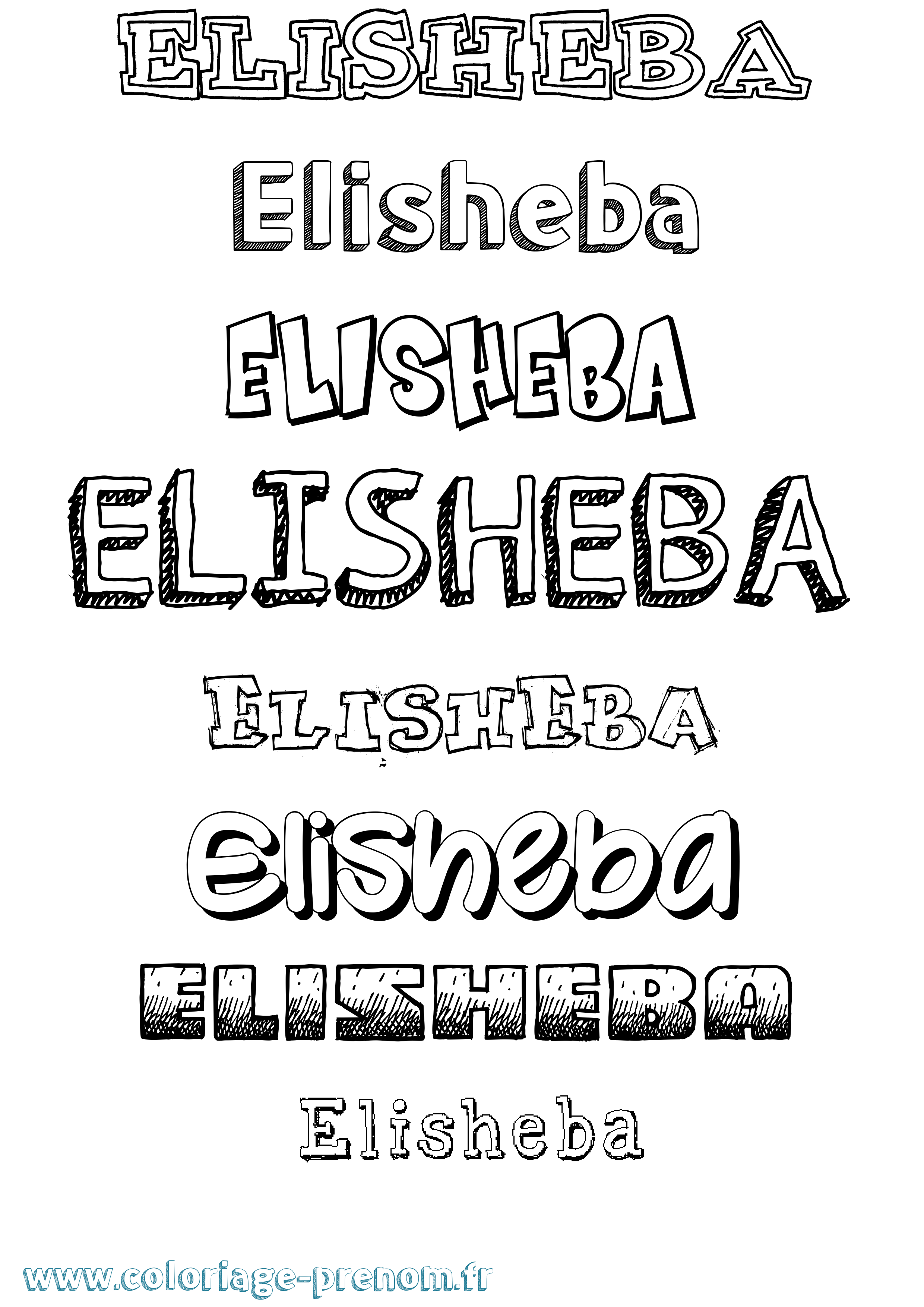 Coloriage Elisheba Dessiné Coloriage prénom Elisheba Dessiné