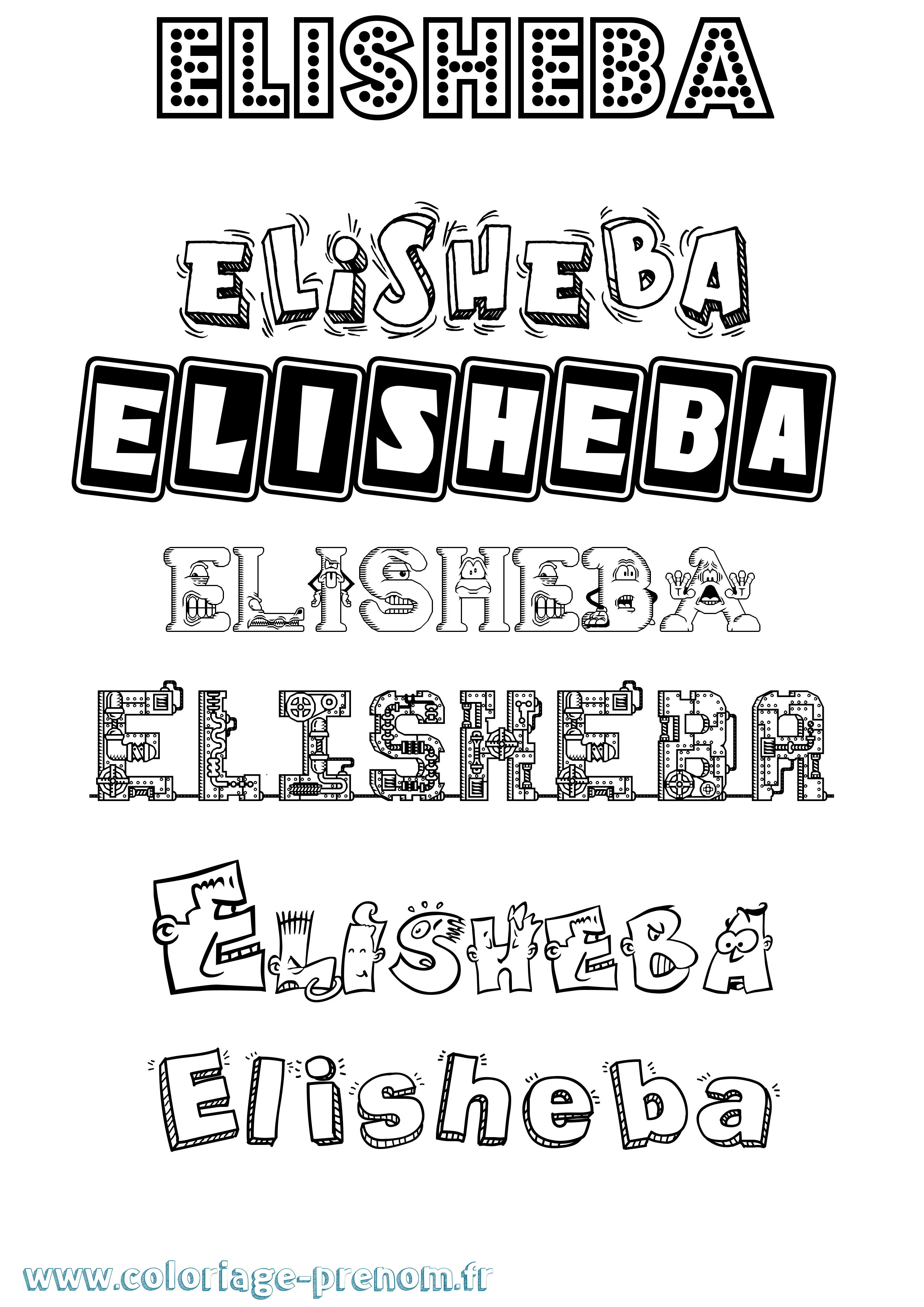 Coloriage Elisheba Fun Coloriage prénom Elisheba Fun