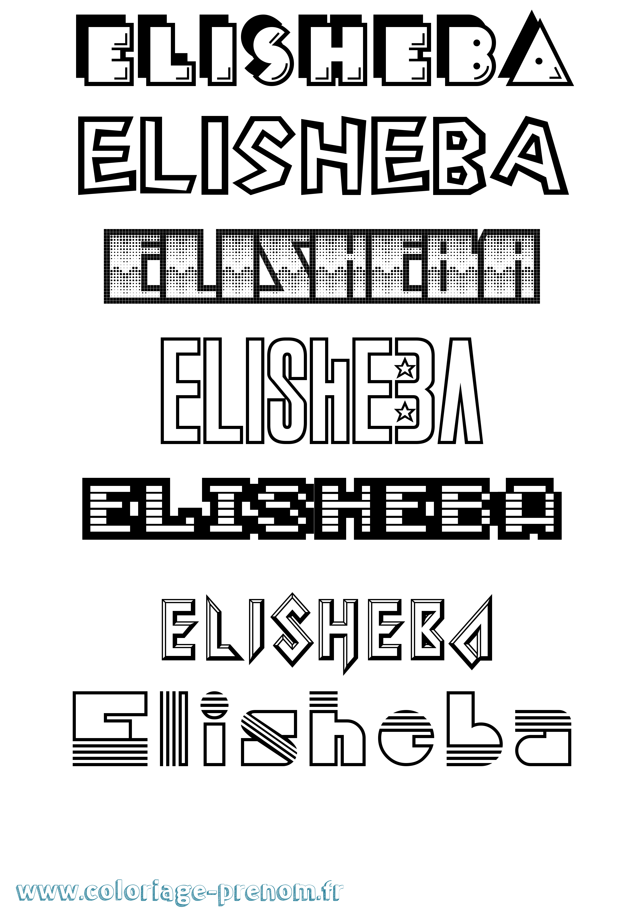 Coloriage Elisheba Jeux Vidéos Coloriage prénom Elisheba Jeux Vidéos