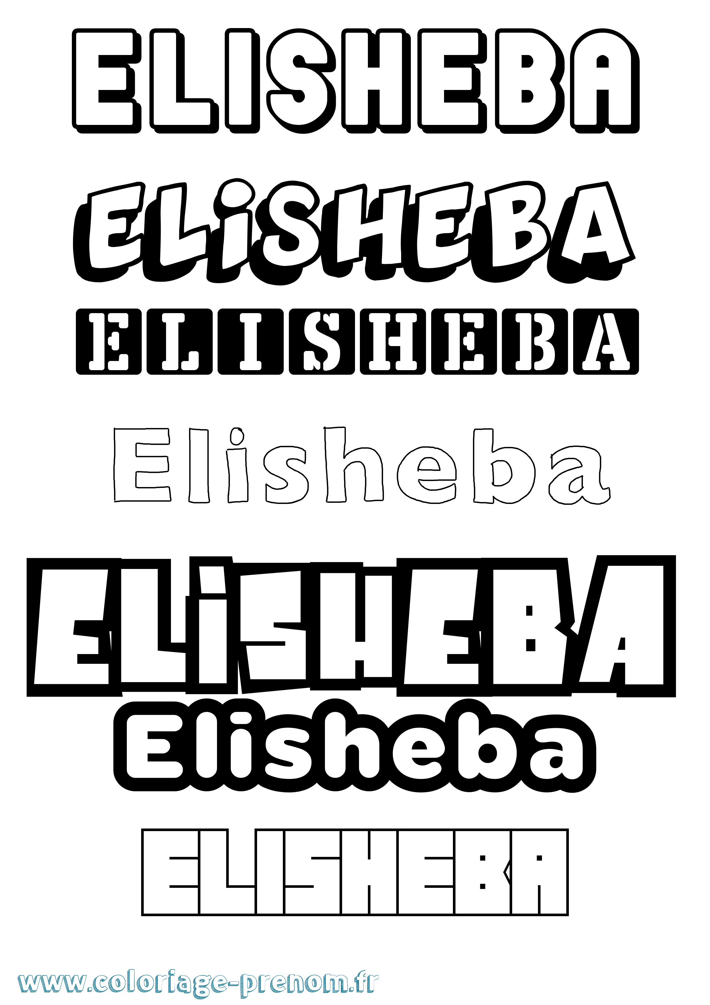 Coloriage Elisheba Simple Coloriage prénom Elisheba Simple