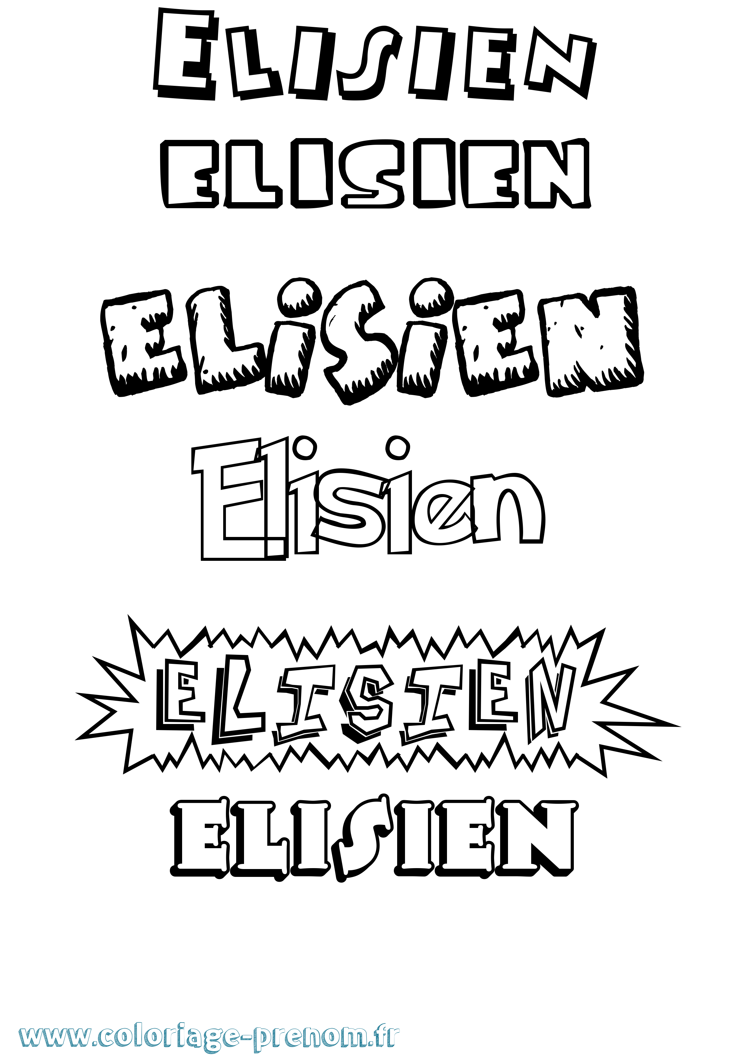 Coloriage Elisien Dessin Animé Coloriage prénom Elisien Dessin Animé