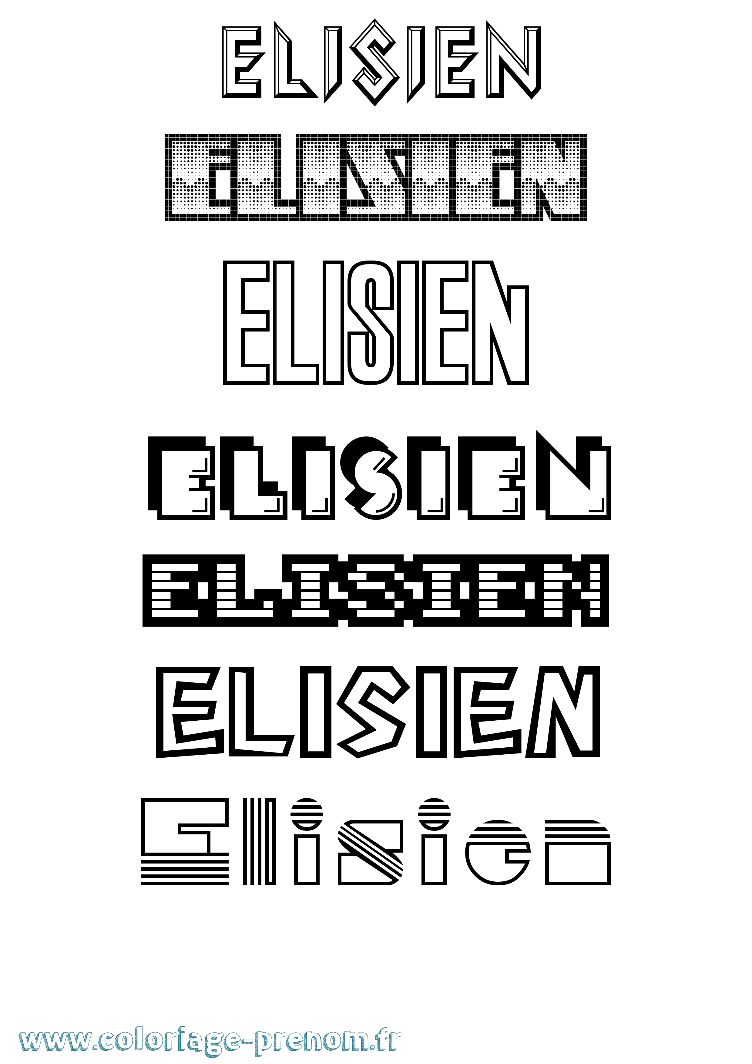 Coloriage Elisien Jeux Vidéos Coloriage prénom Elisien Jeux Vidéos