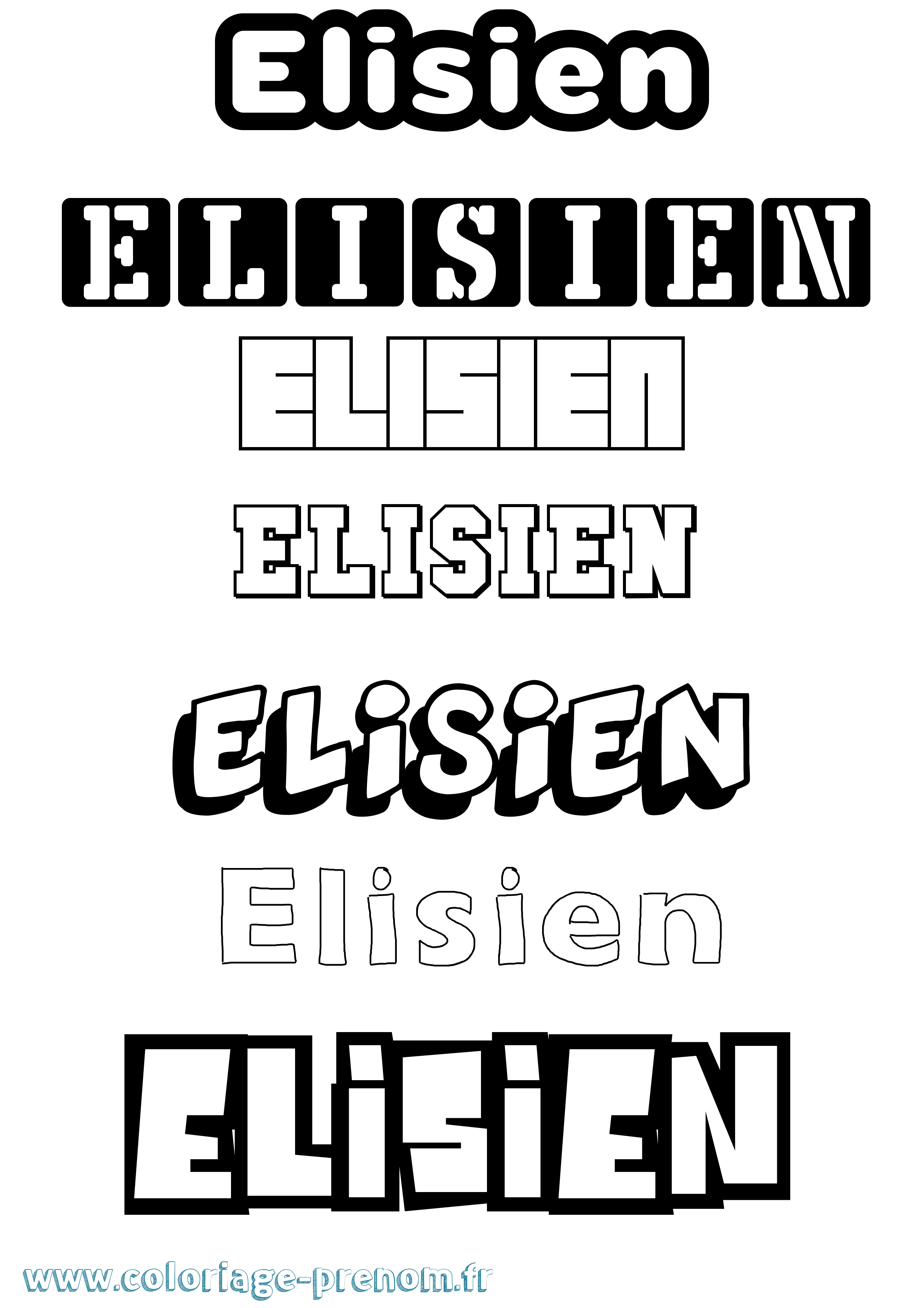 Coloriage Elisien Simple Coloriage prénom Elisien Simple