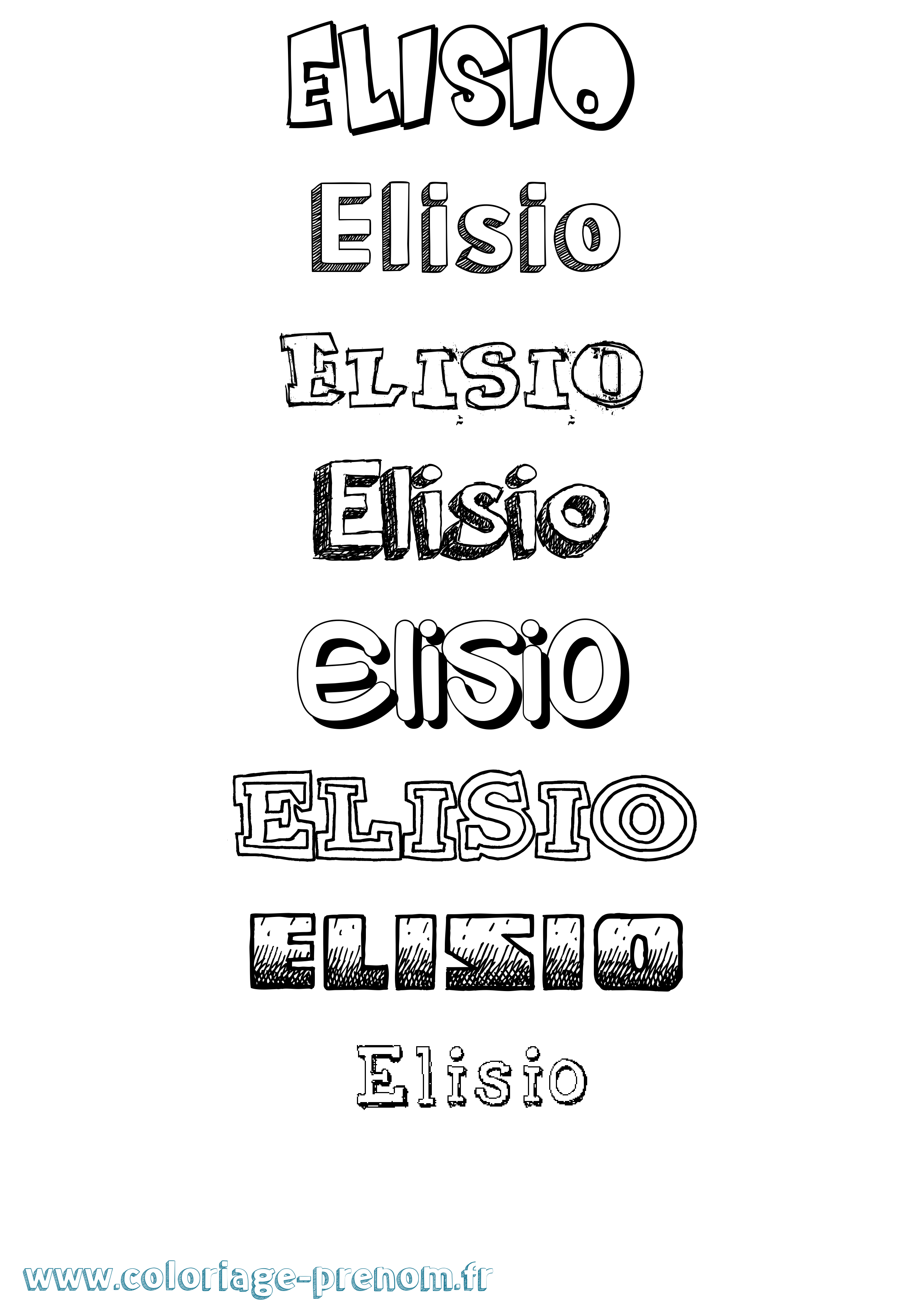 Coloriage Elisio Dessiné Coloriage prénom Elisio Dessiné