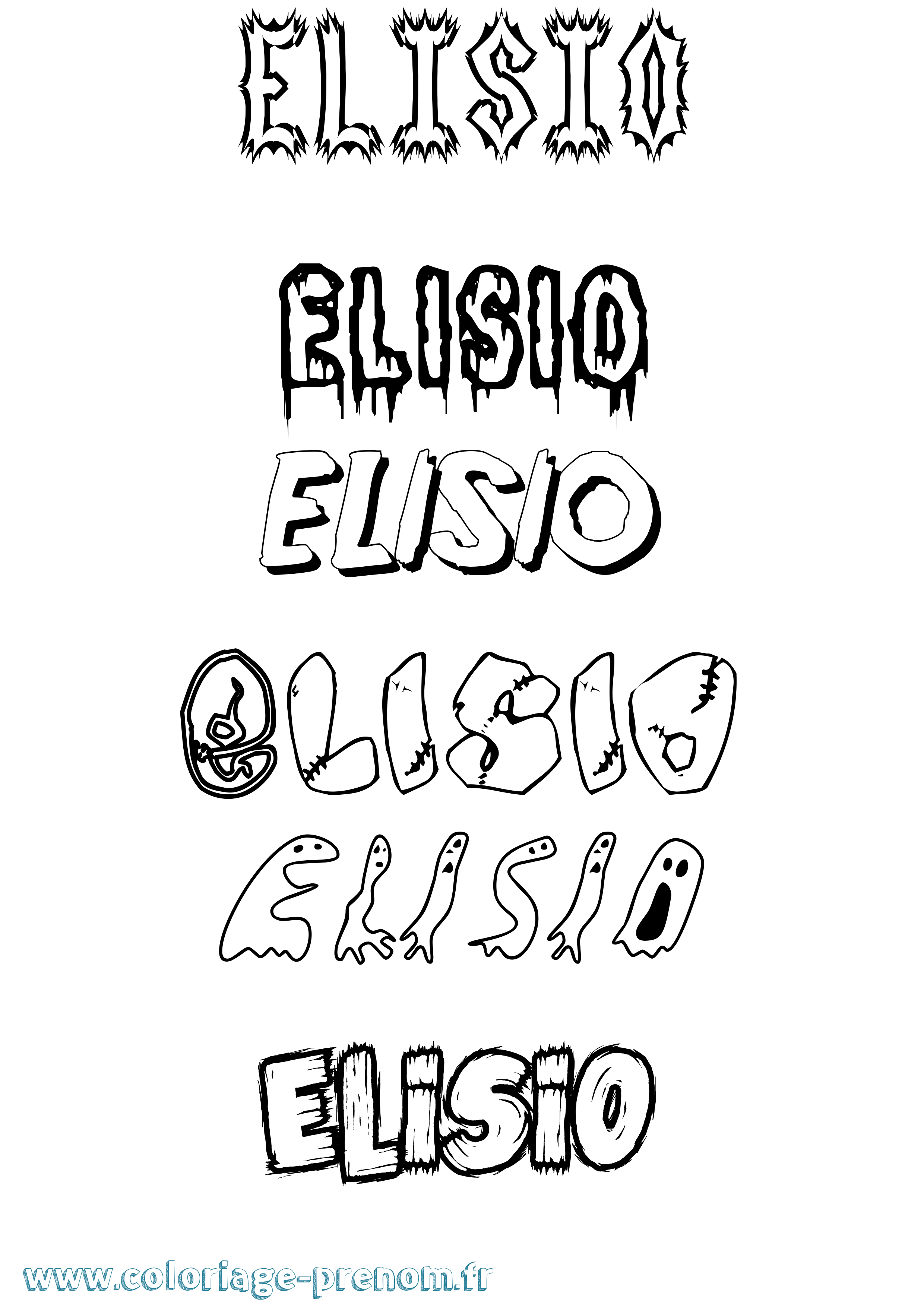 Coloriage Elisio Frisson Coloriage prénom Elisio Frisson