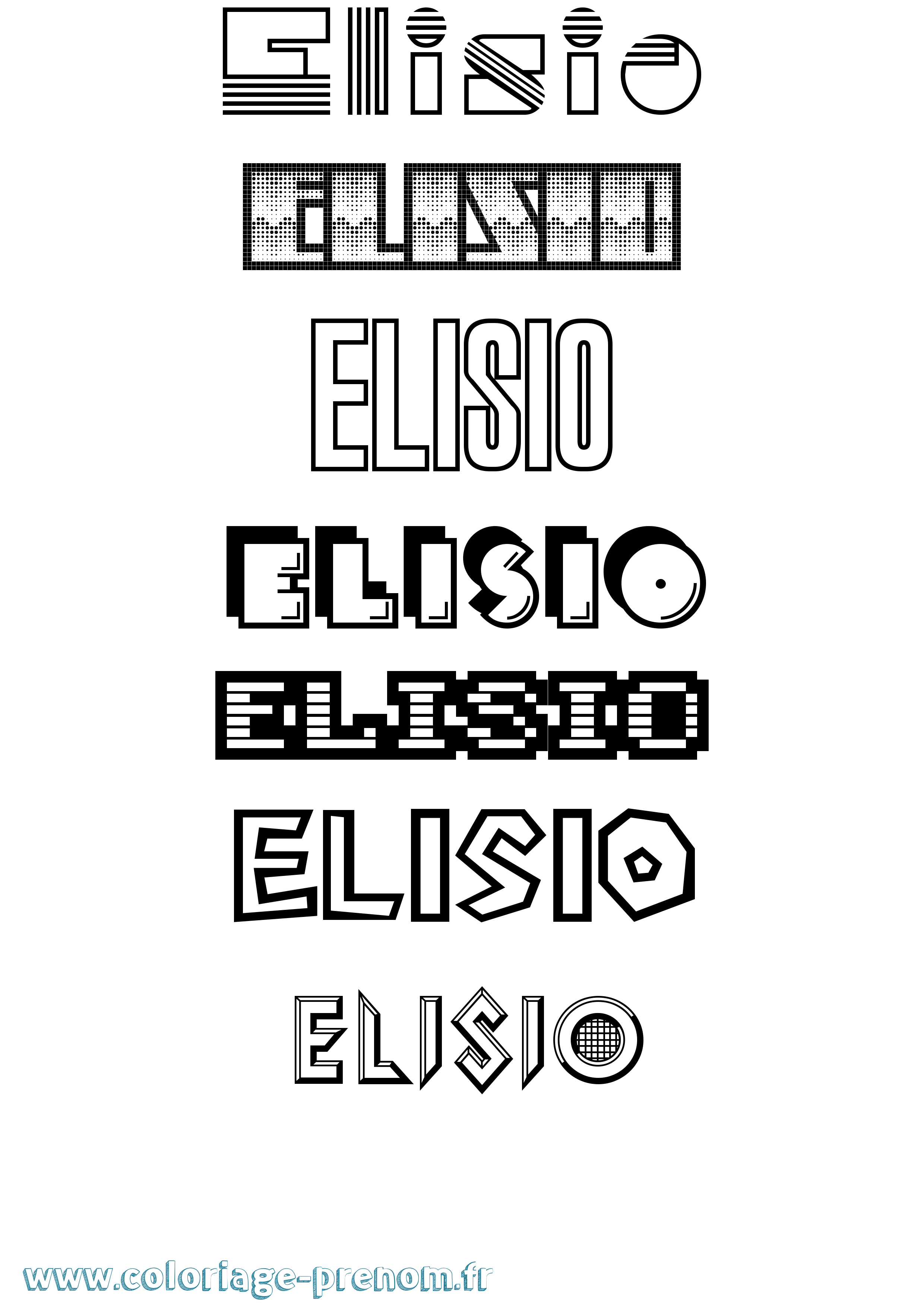 Coloriage Elisio Jeux Vidéos Coloriage prénom Elisio Jeux Vidéos