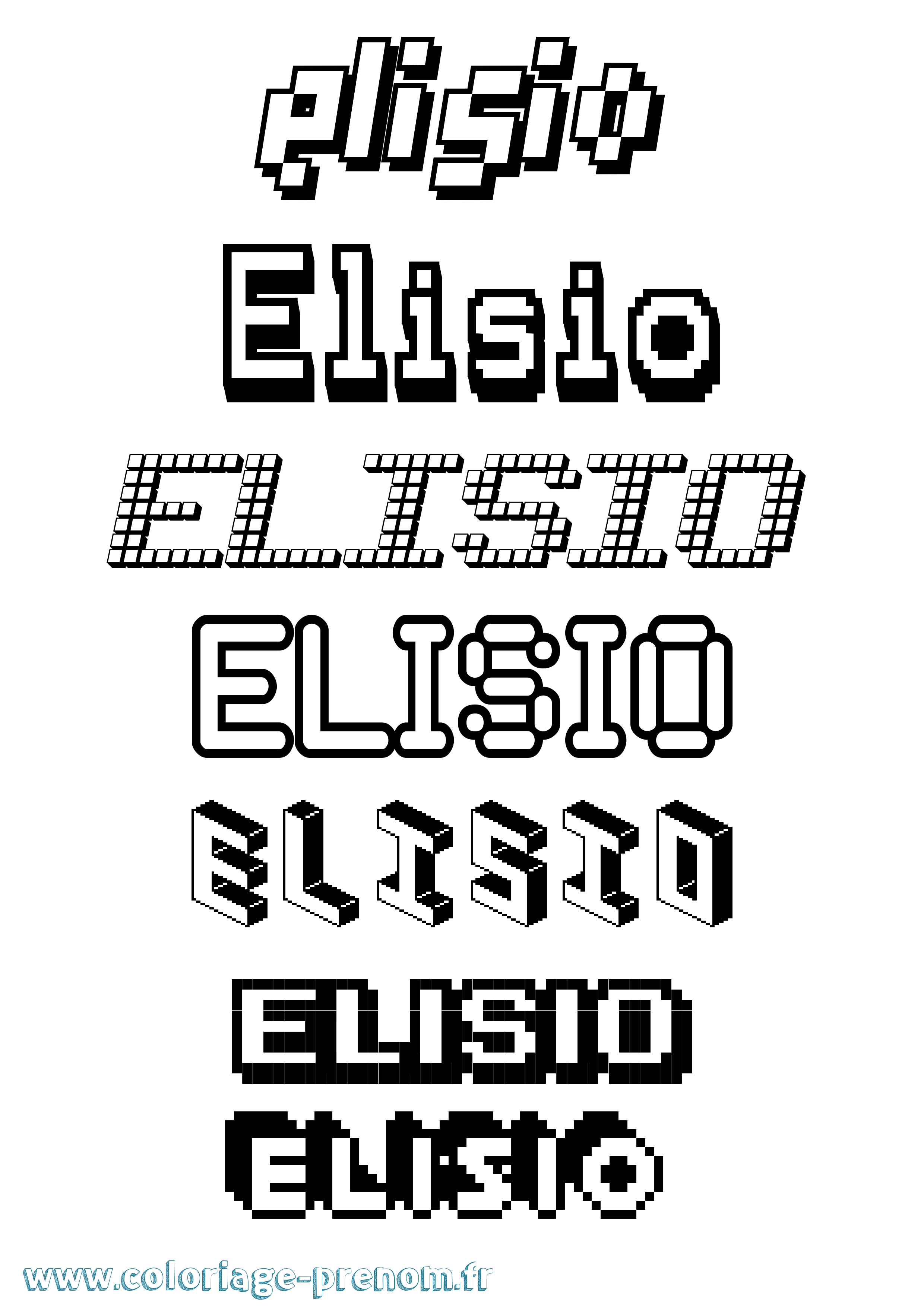 Coloriage Elisio Pixel Coloriage prénom Elisio Pixel