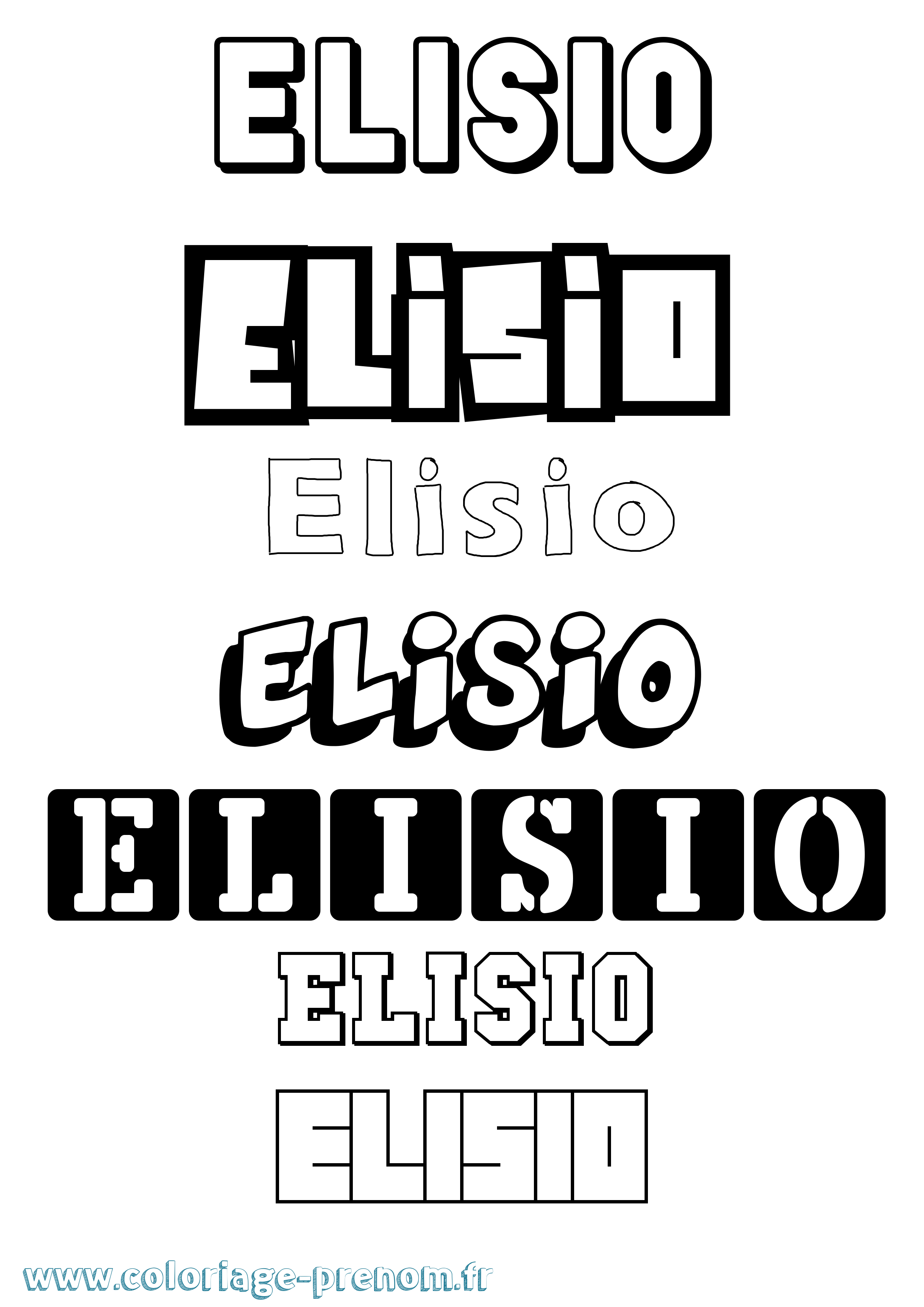 Coloriage Elisio Simple Coloriage prénom Elisio Simple
