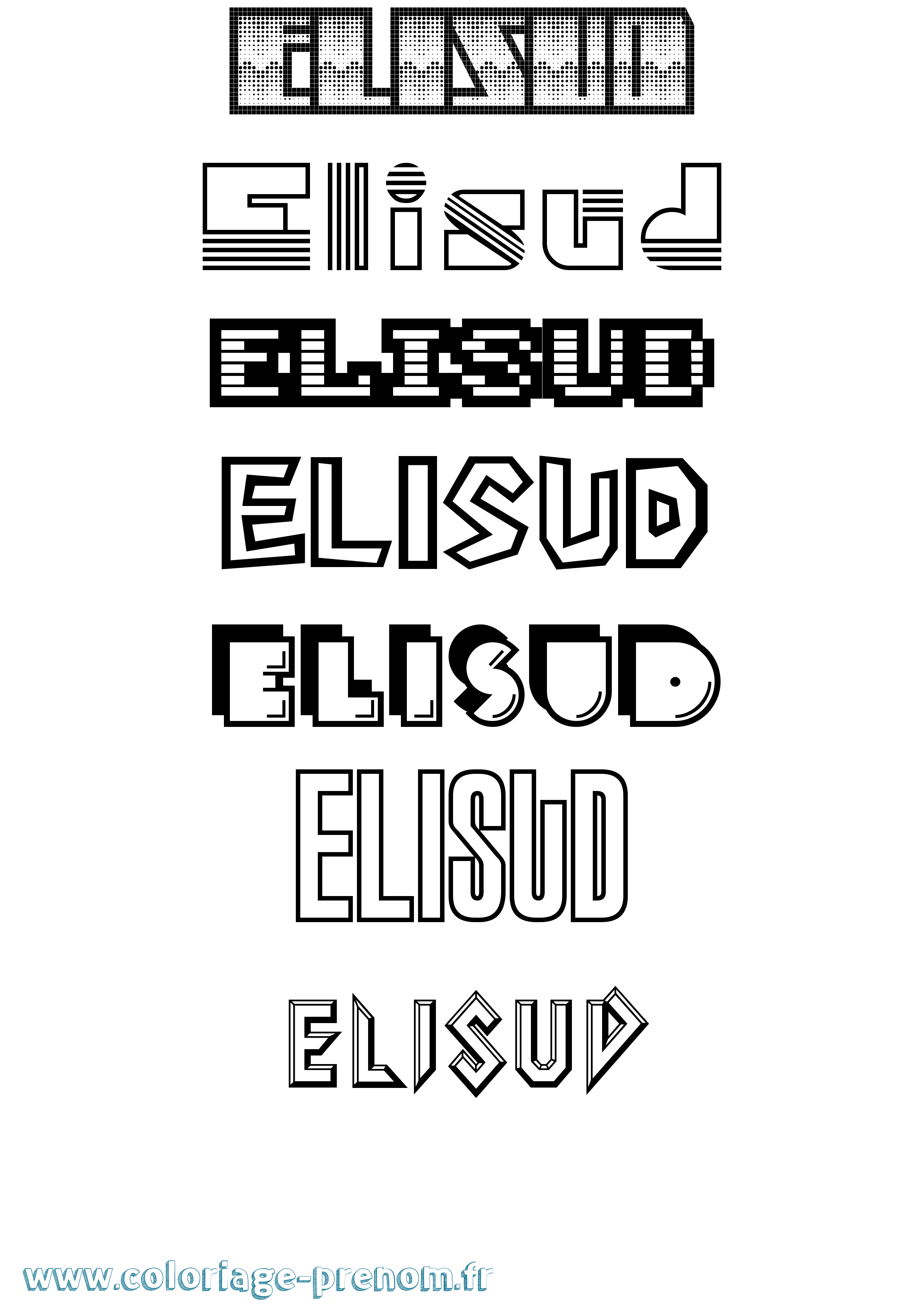 Coloriage Elisud Jeux Vidéos Coloriage prénom Elisud Jeux Vidéos