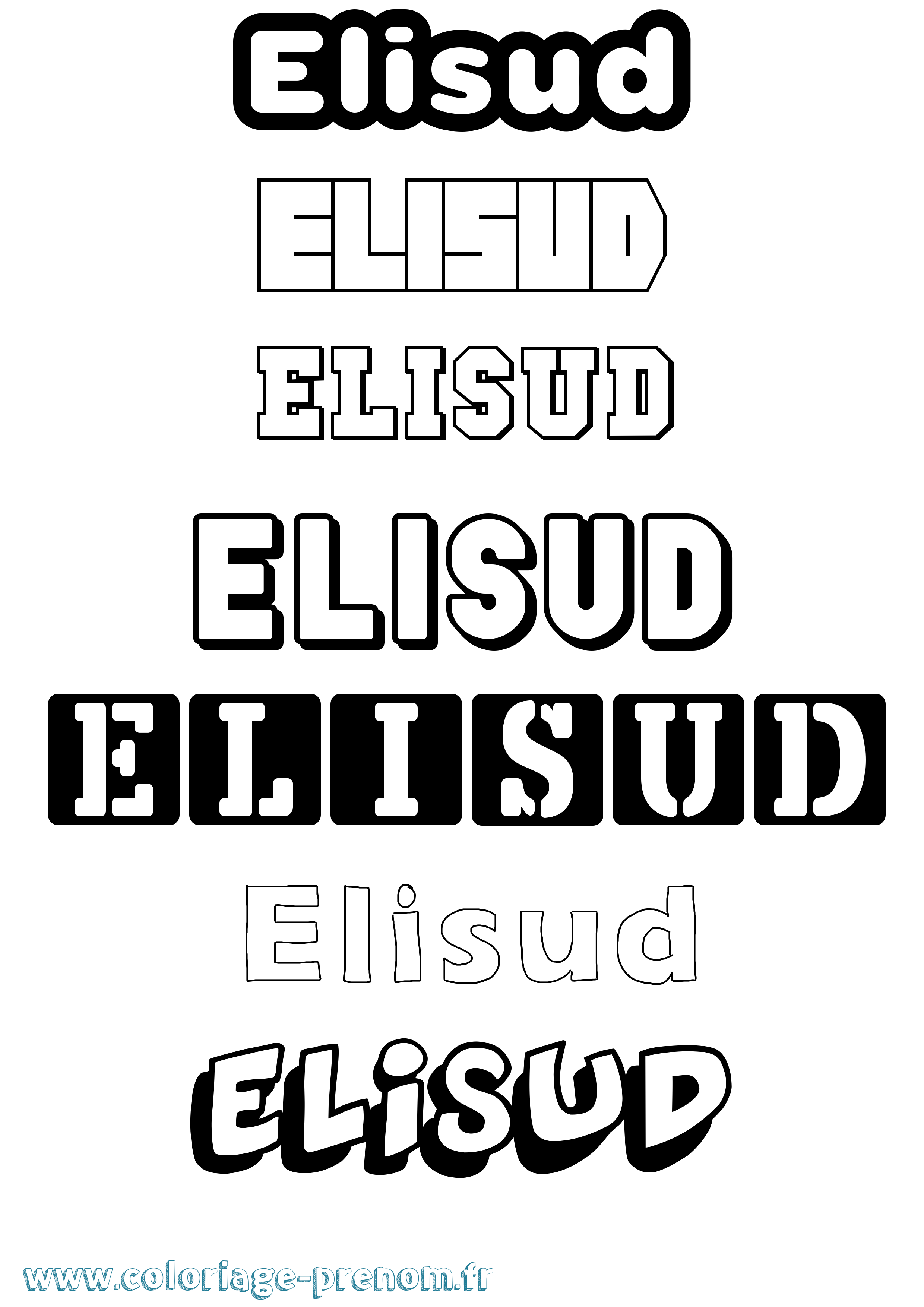 Coloriage Elisud Simple Coloriage prénom Elisud Simple