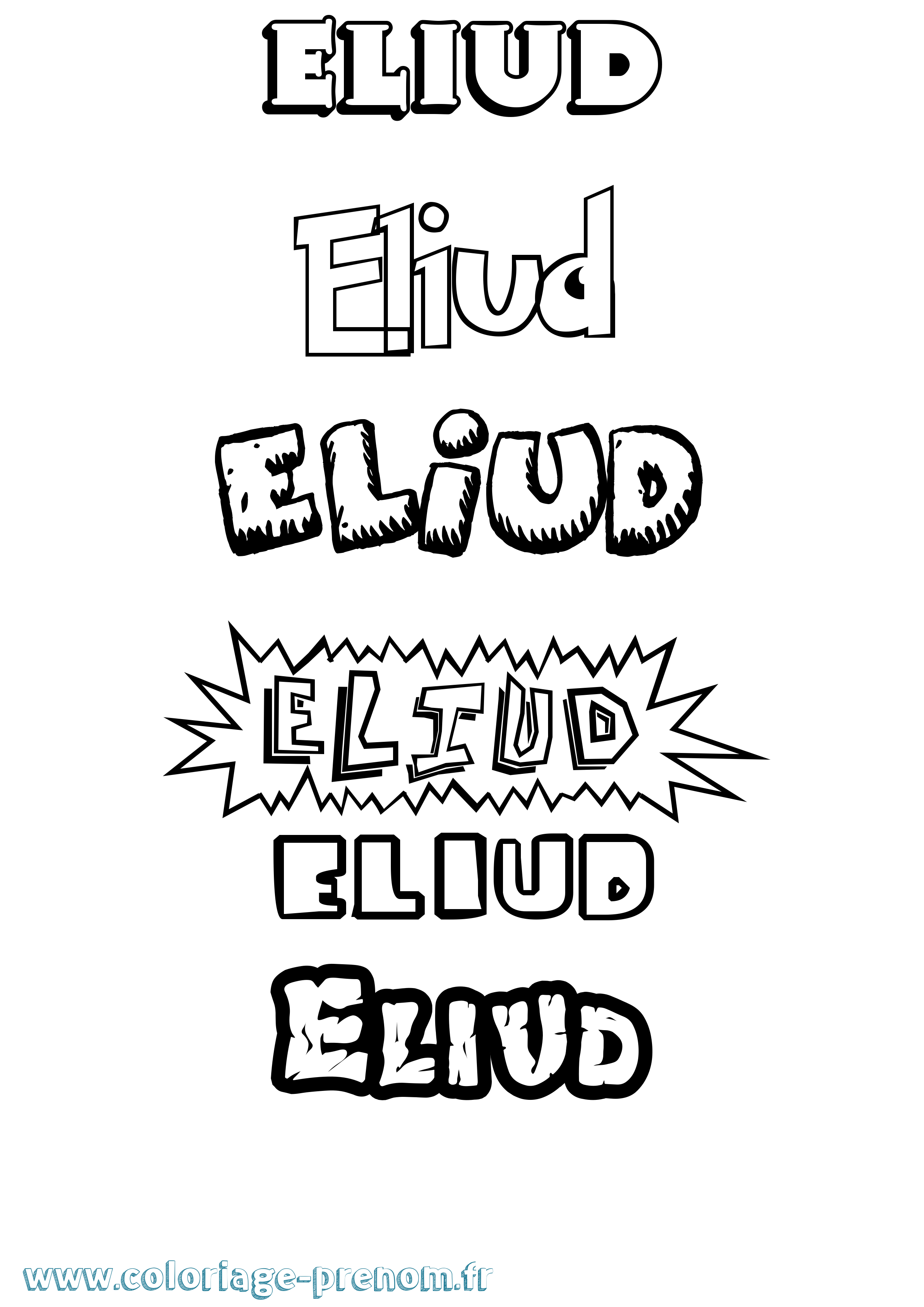 Coloriage Eliud Dessin Animé Coloriage prénom Eliud Dessin Animé