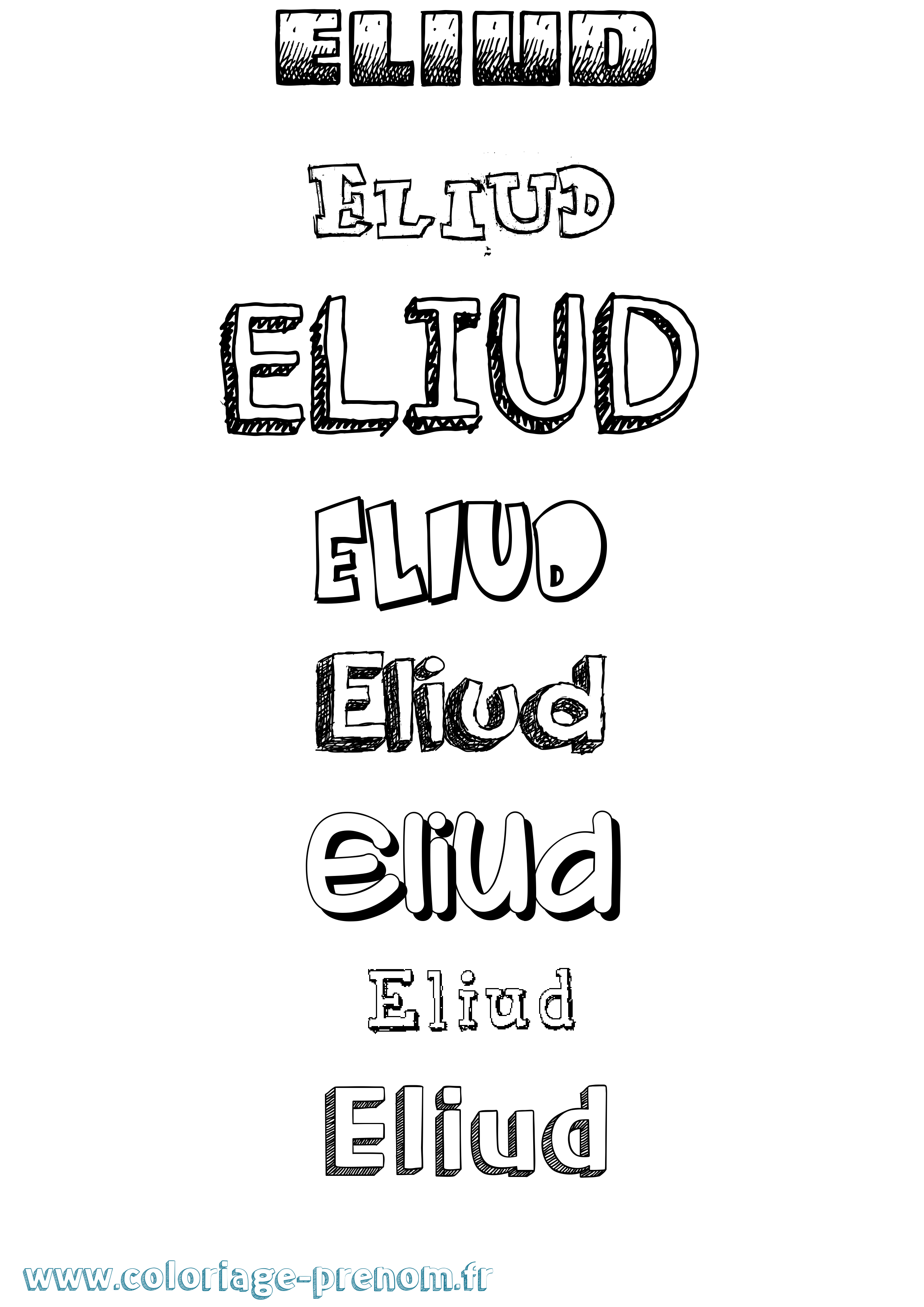 Coloriage Eliud Dessiné Coloriage prénom Eliud Dessiné
