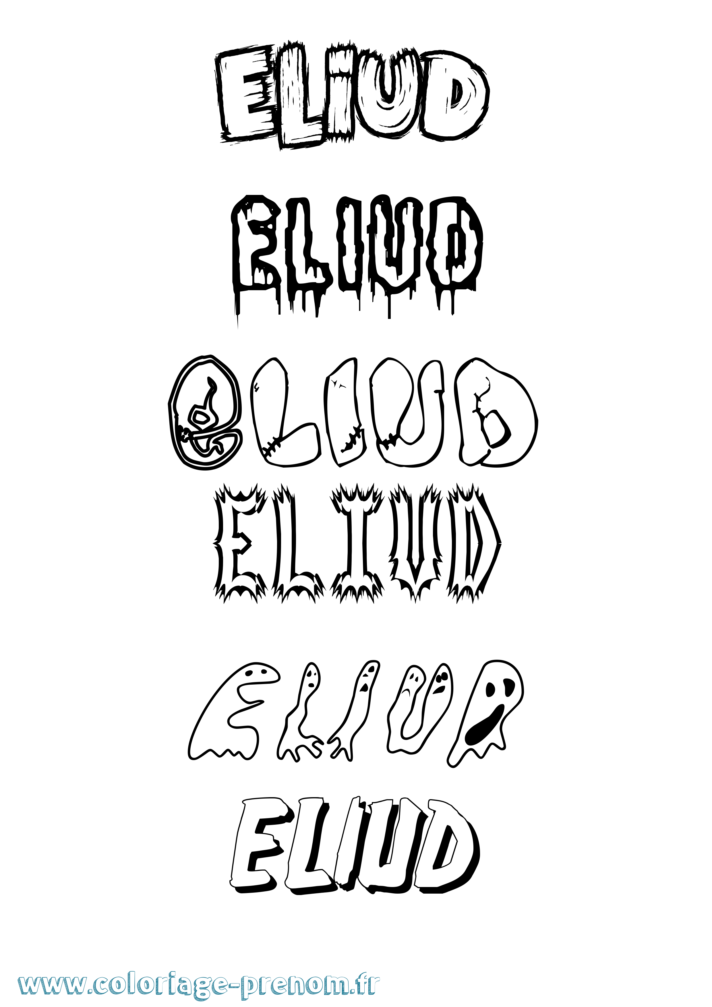 Coloriage Eliud Frisson Coloriage prénom Eliud Frisson
