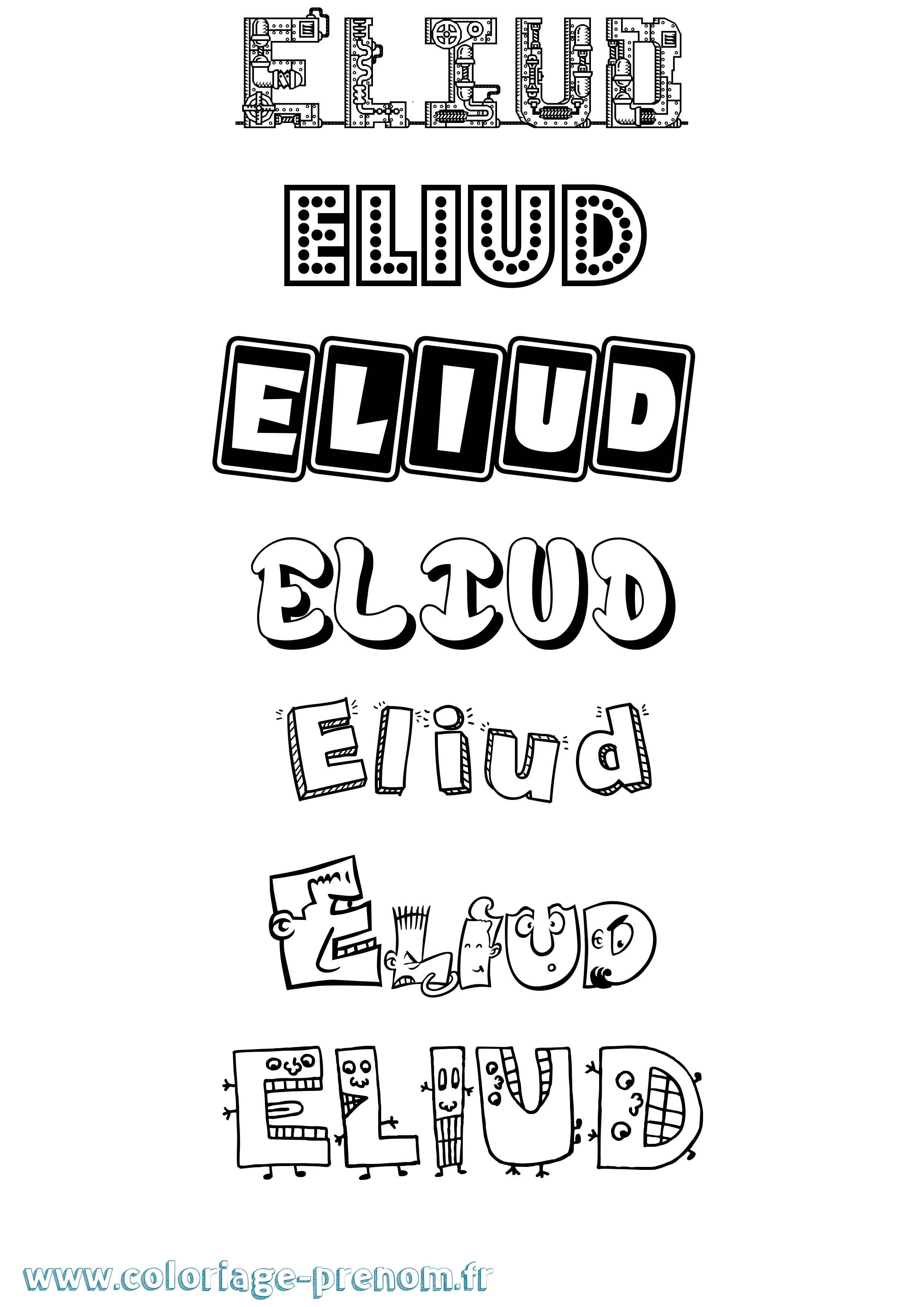 Coloriage Eliud Fun Coloriage prénom Eliud Fun