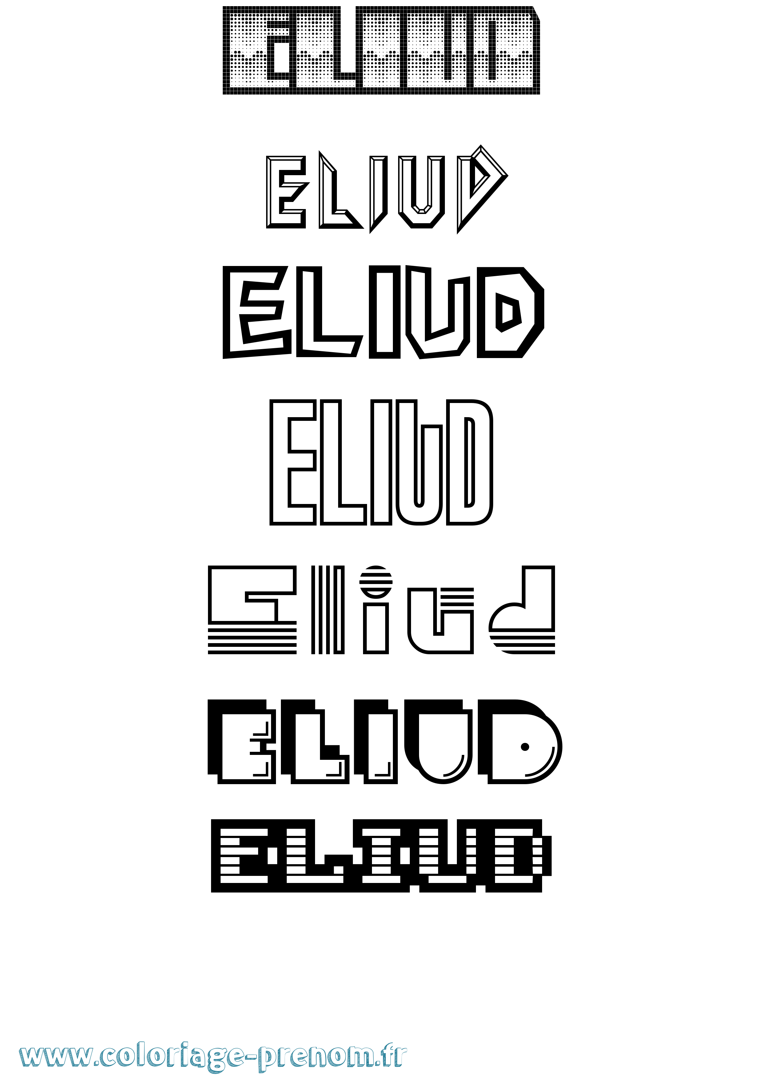 Coloriage Eliud Jeux Vidéos Coloriage prénom Eliud Jeux Vidéos