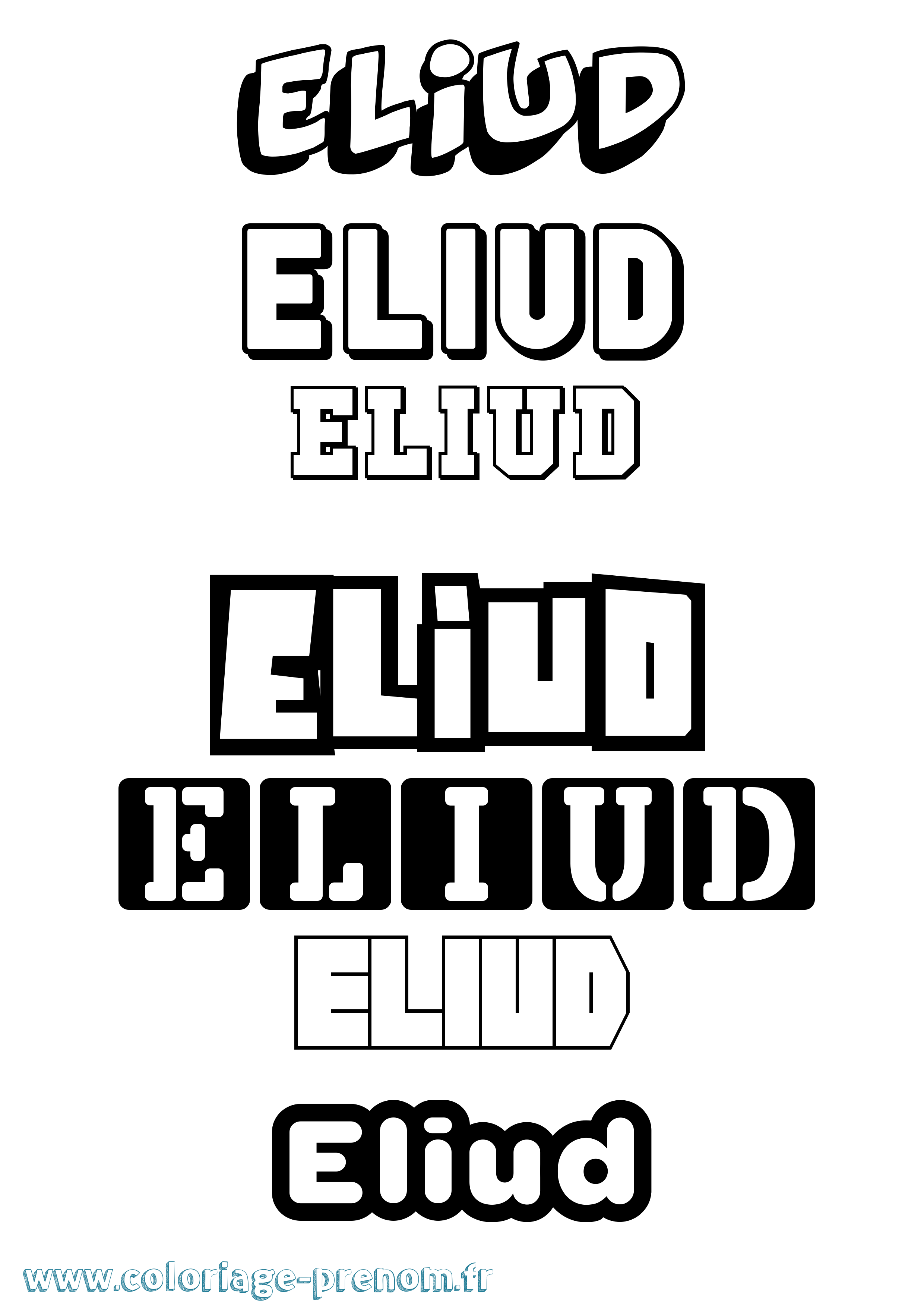 Coloriage Eliud Simple Coloriage prénom Eliud Simple