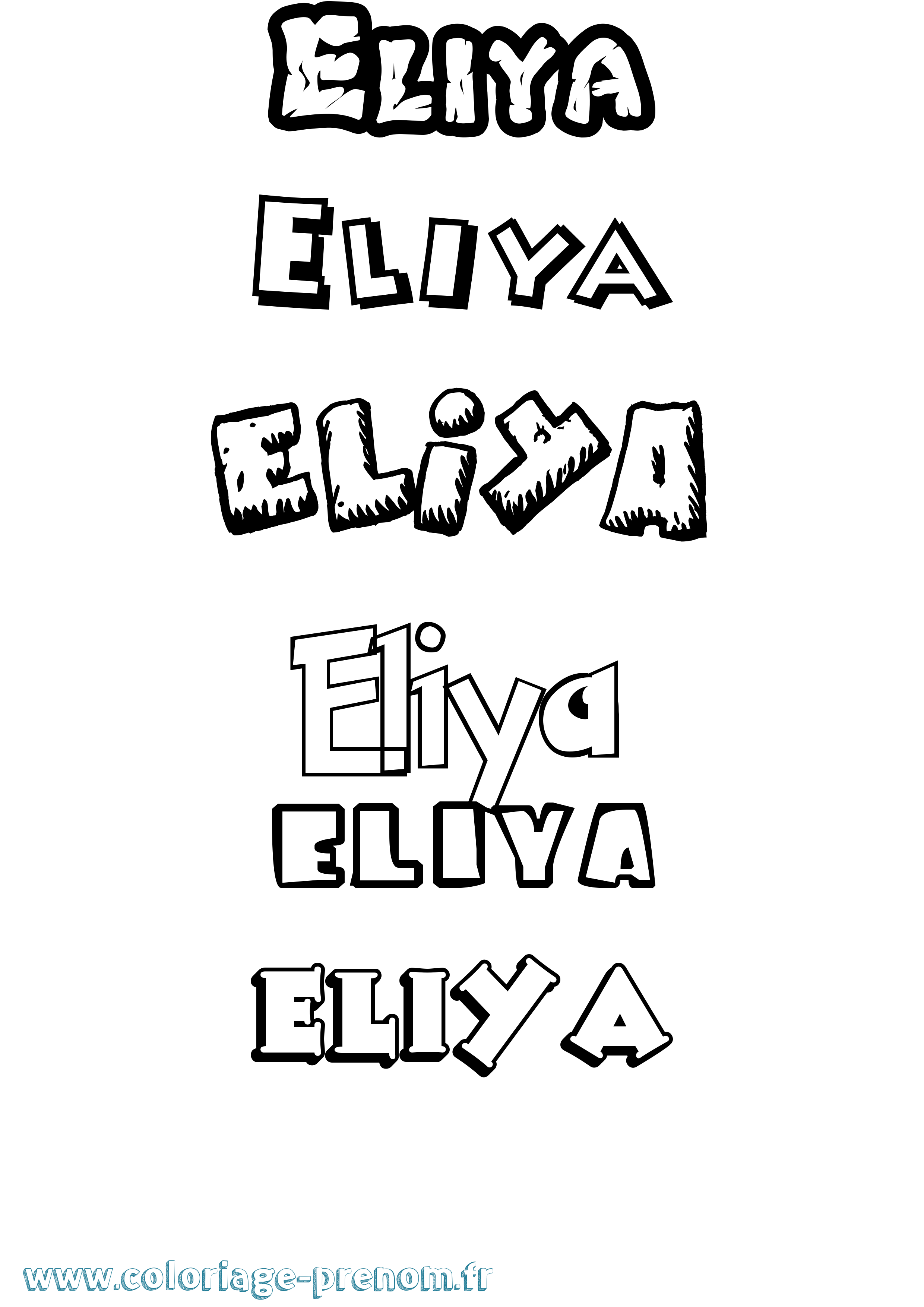 Coloriage Eliya Dessin Animé Coloriage prénom Eliya Dessin Animé