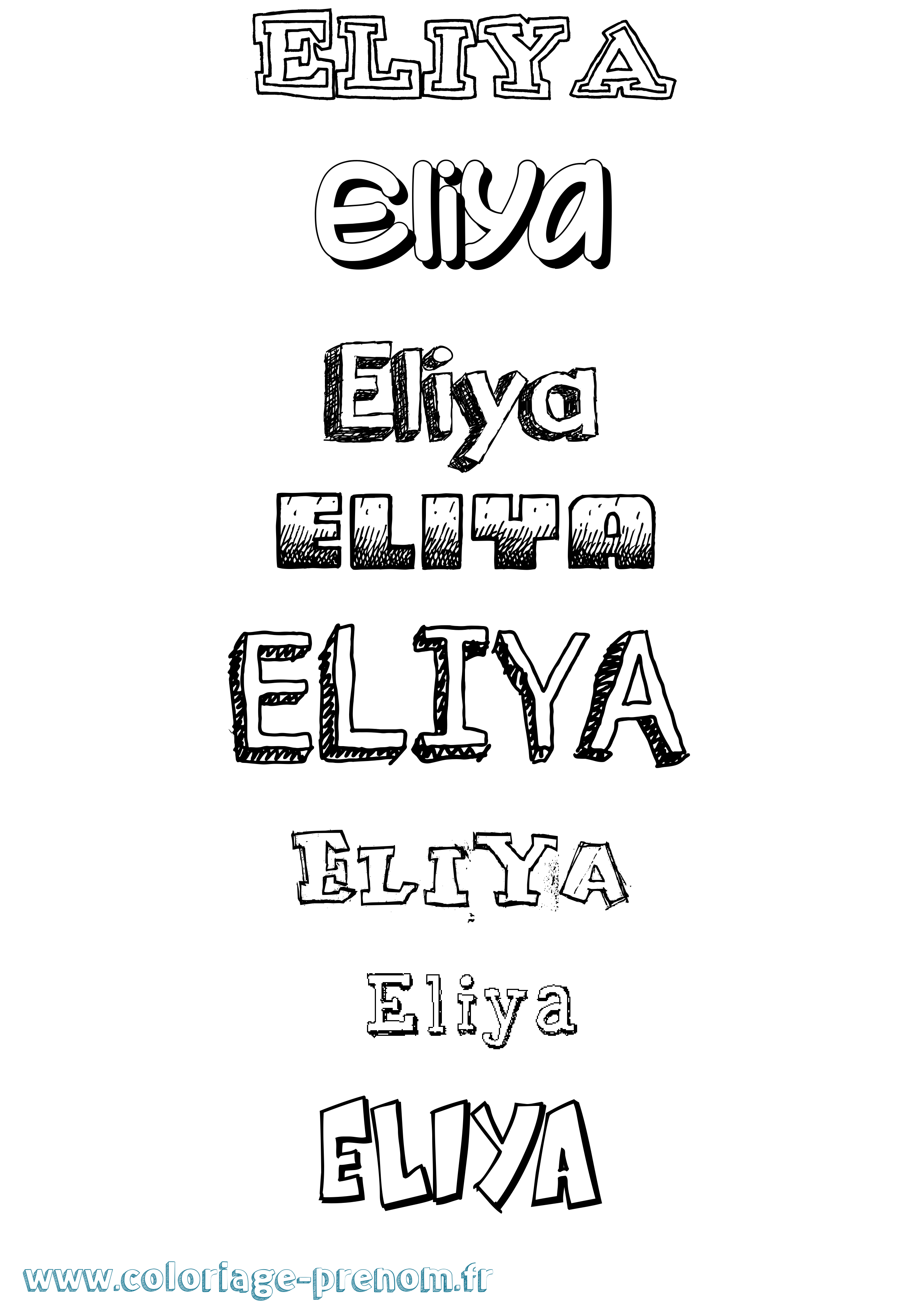 Coloriage Eliya Dessiné Coloriage prénom Eliya Dessiné