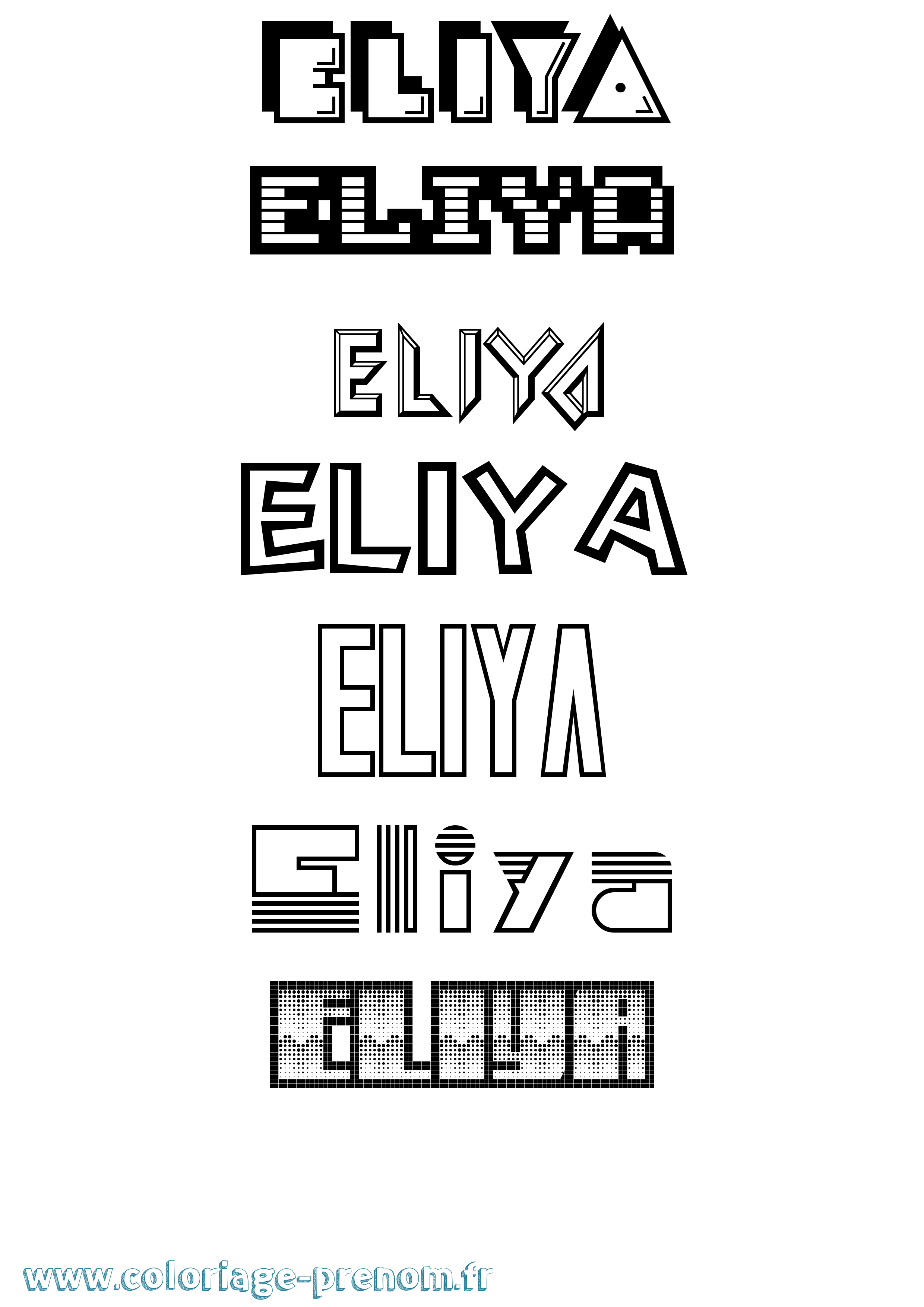 Coloriage Eliya Jeux Vidéos Coloriage prénom Eliya Jeux Vidéos
