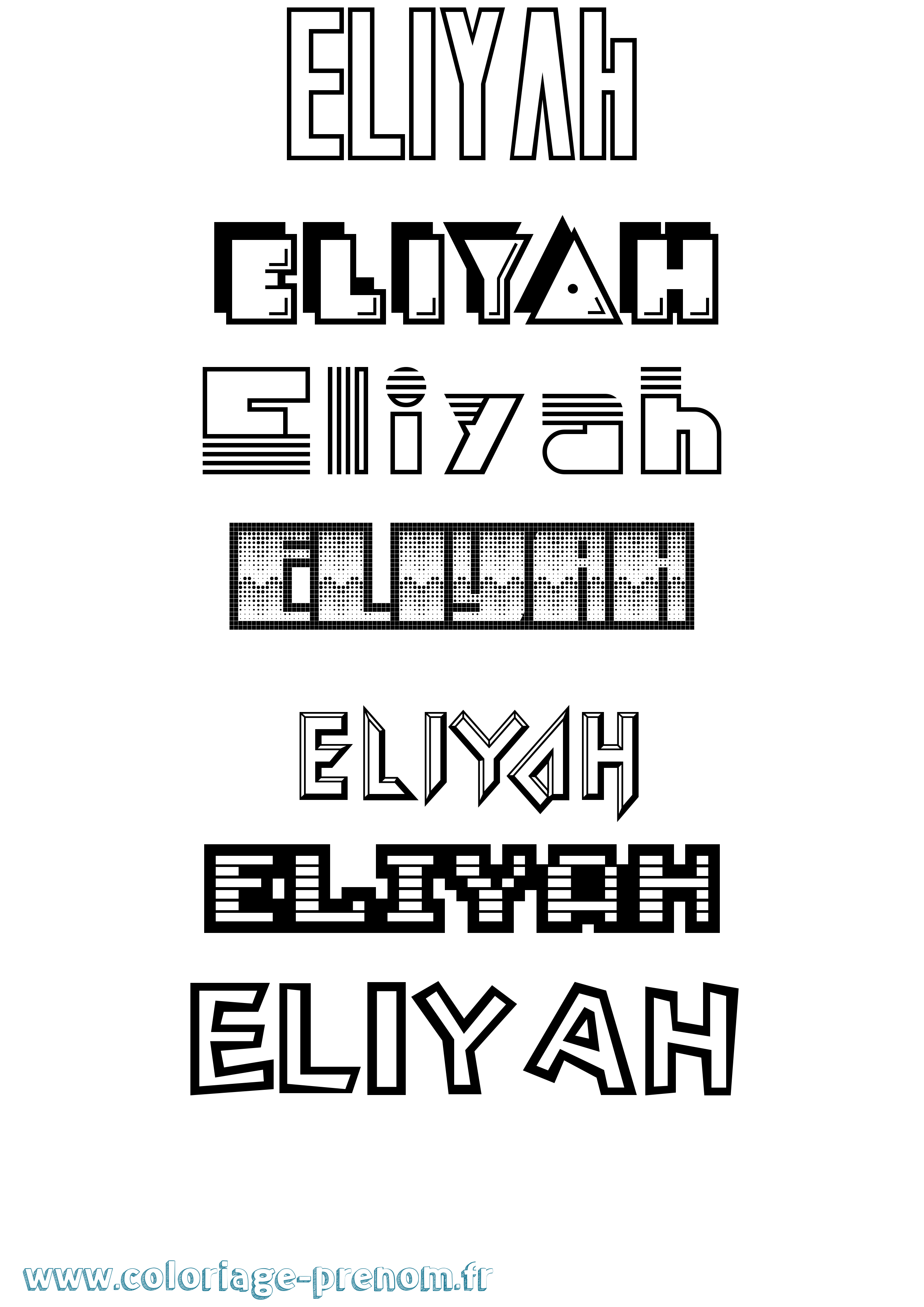 Coloriage Eliyah Jeux Vidéos Coloriage prénom Eliyah Jeux Vidéos