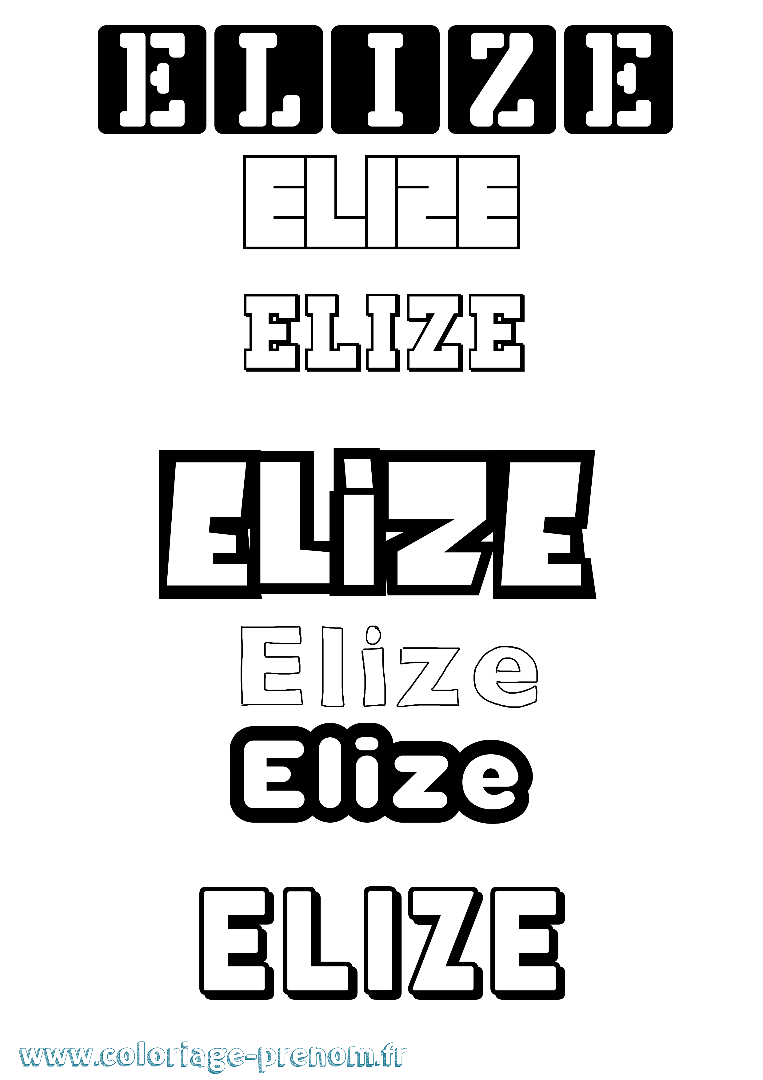 Coloriage Elize Simple Coloriage prénom Elize Simple