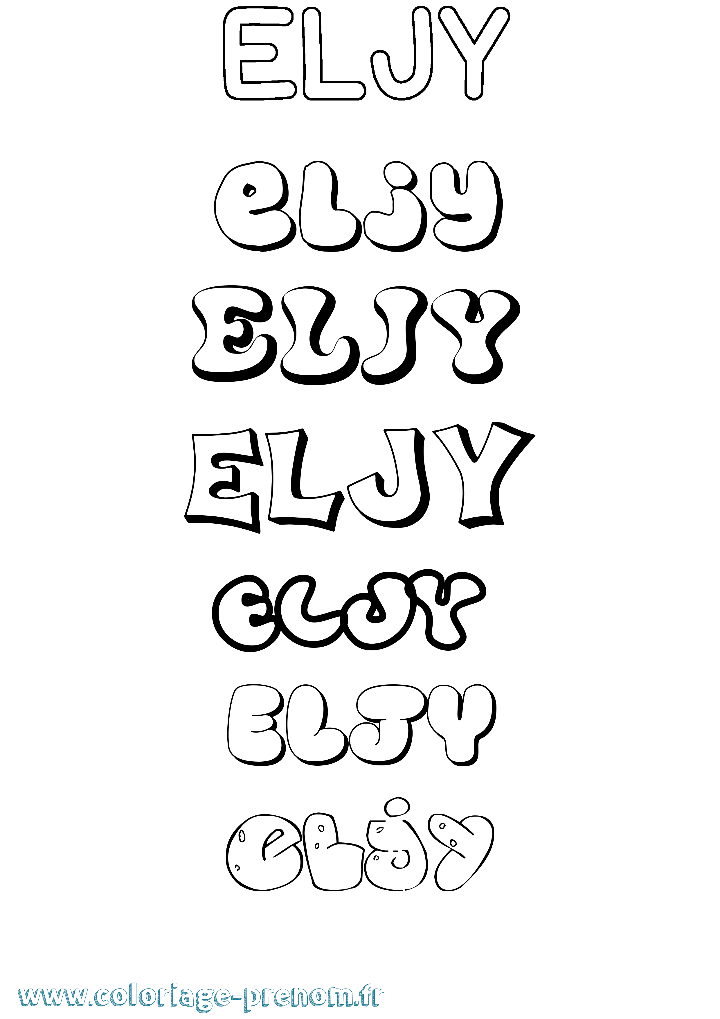 Coloriage Eljy Bubble Coloriage prénom Eljy Bubble