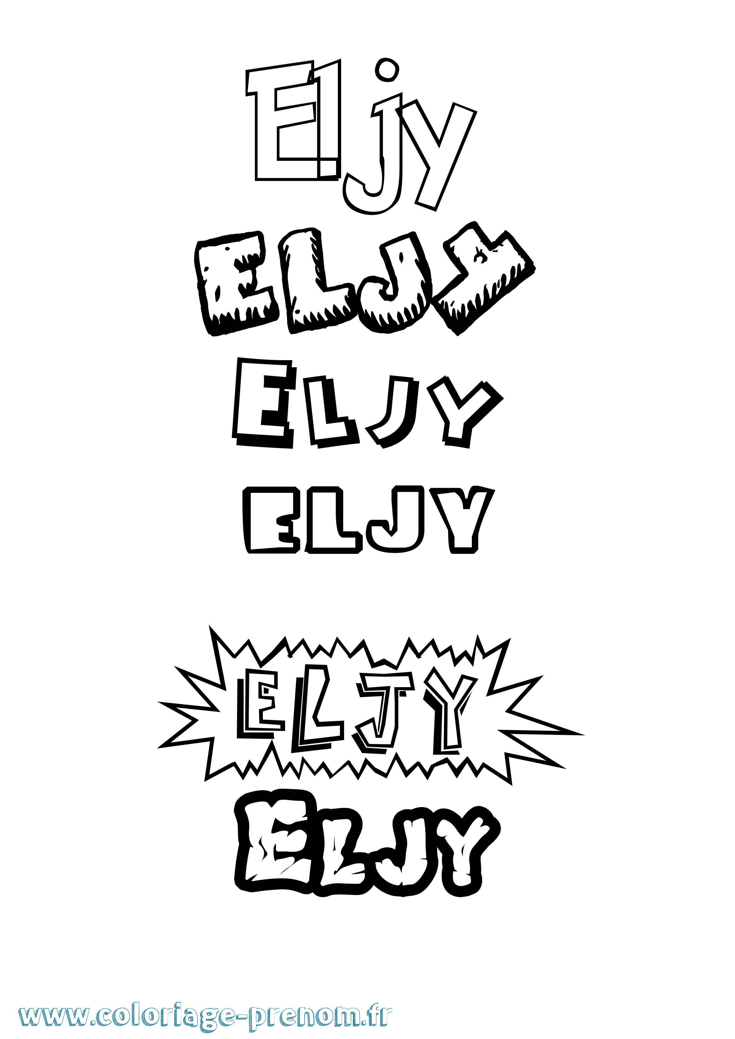 Coloriage Eljy Dessin Animé Coloriage prénom Eljy Dessin Animé