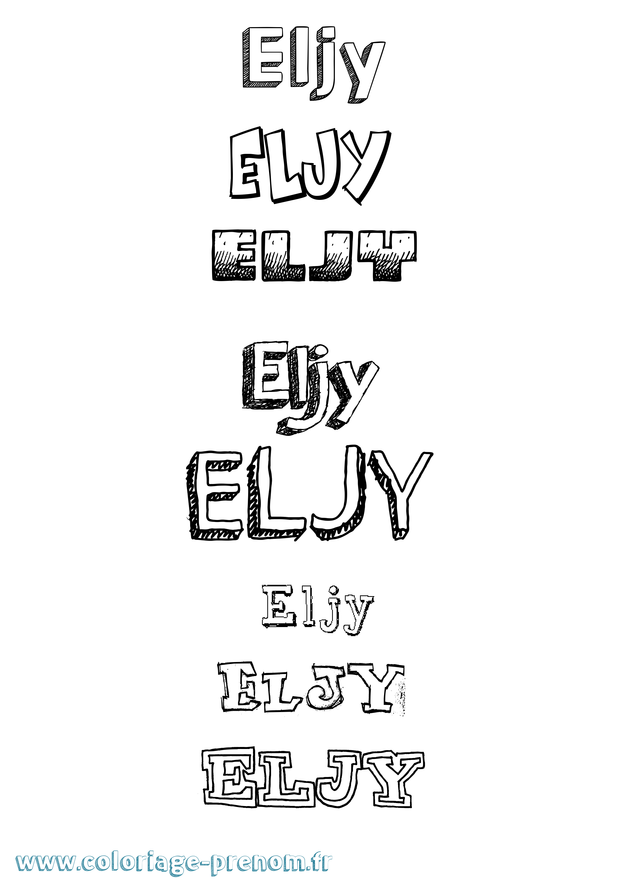 Coloriage Eljy Dessiné Coloriage prénom Eljy Dessiné