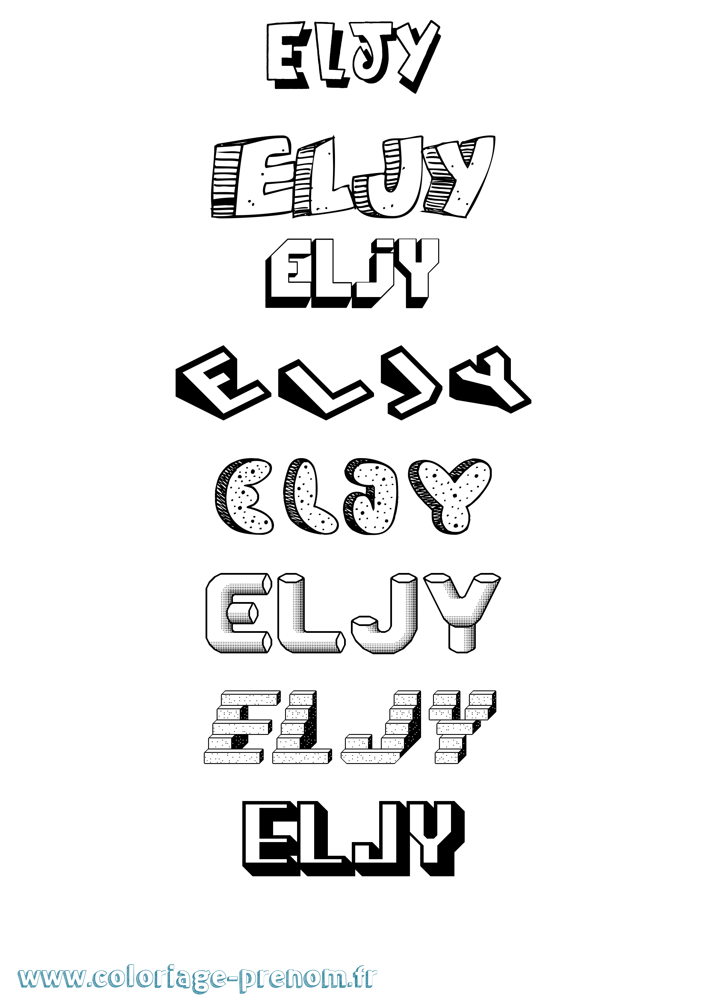 Coloriage Eljy Effet 3D Coloriage prénom Eljy Effet 3D