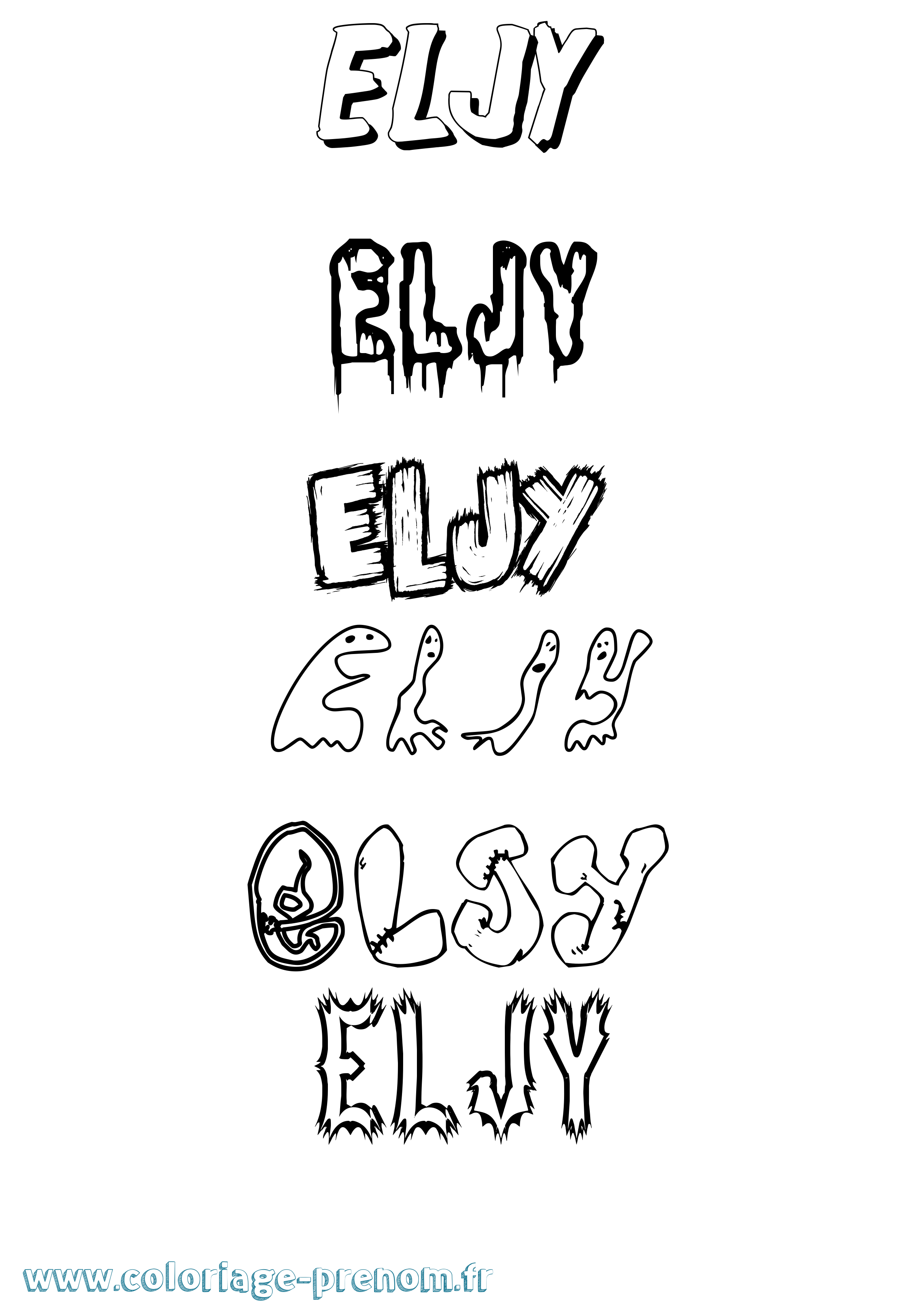 Coloriage Eljy Frisson Coloriage prénom Eljy Frisson