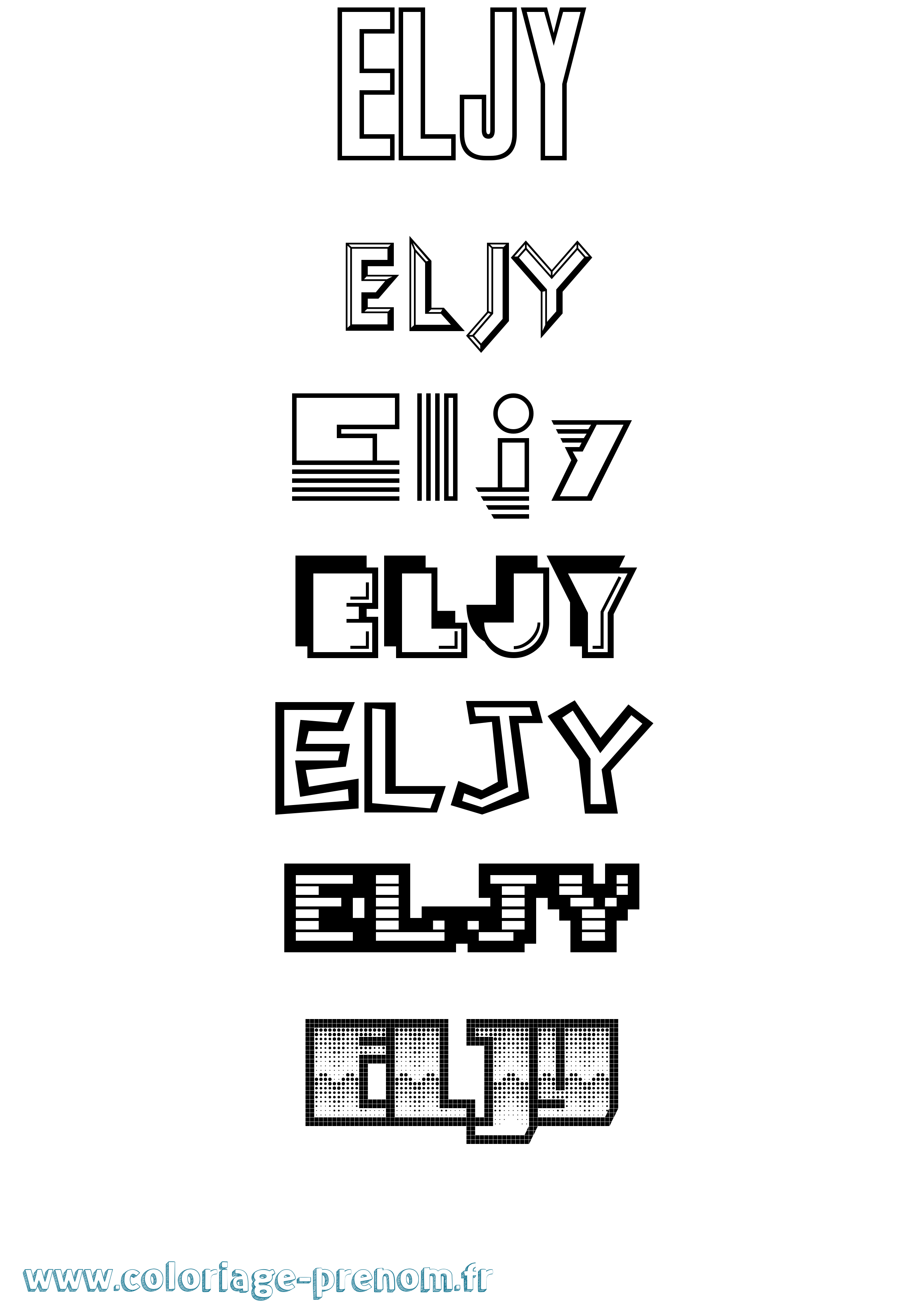 Coloriage Eljy Jeux Vidéos Coloriage prénom Eljy Jeux Vidéos