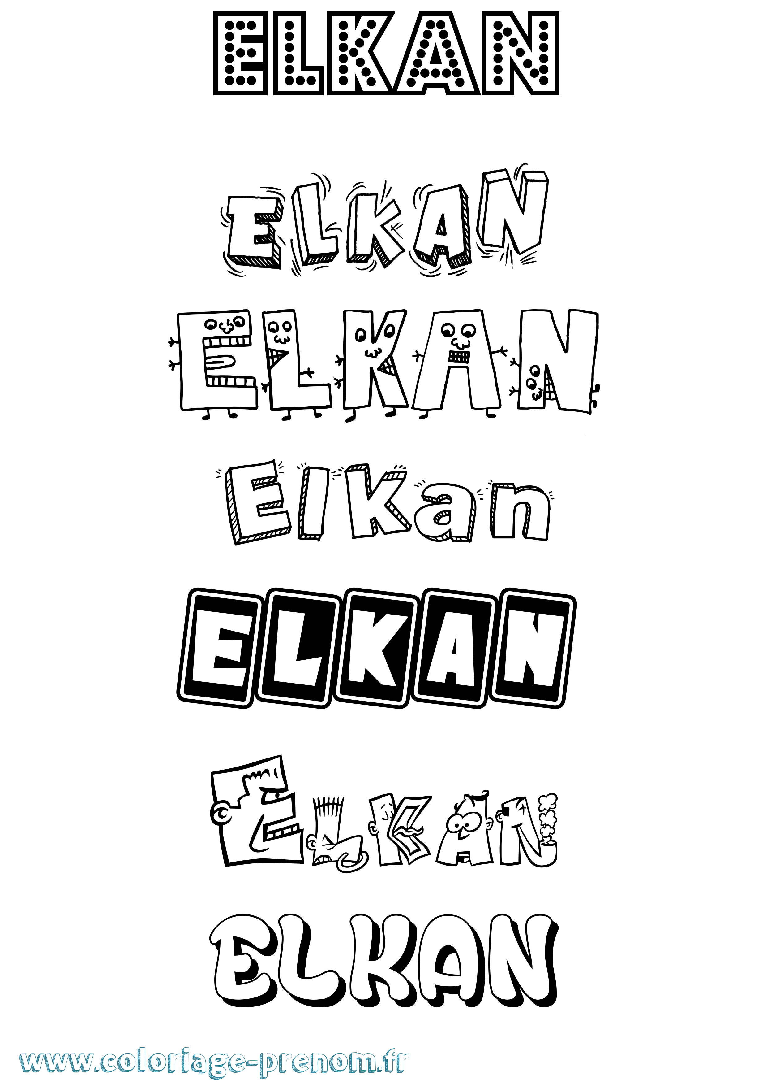 Coloriage Elkan Fun Coloriage prénom Elkan Fun