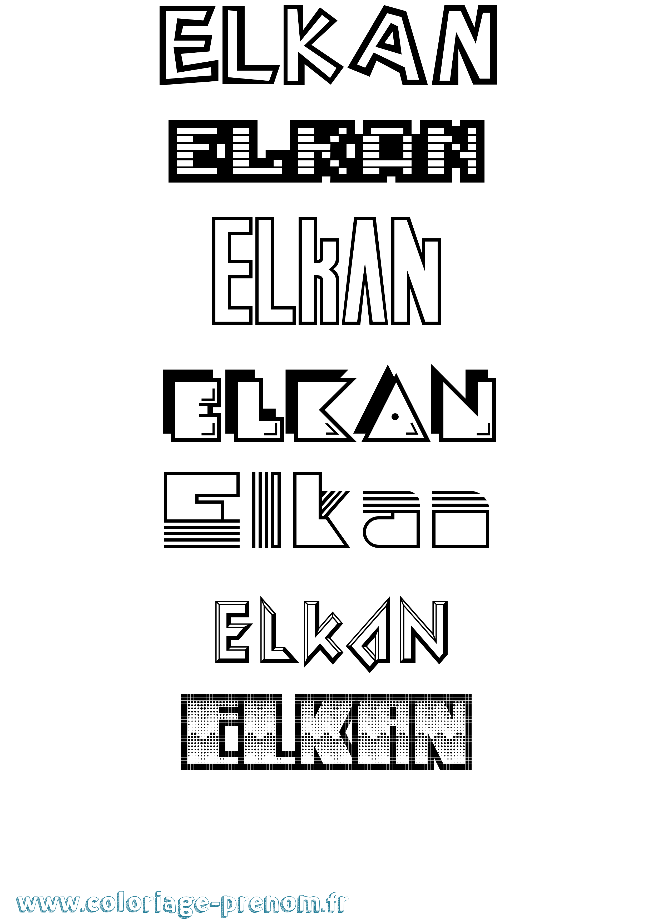 Coloriage Elkan Jeux Vidéos Coloriage prénom Elkan Jeux Vidéos