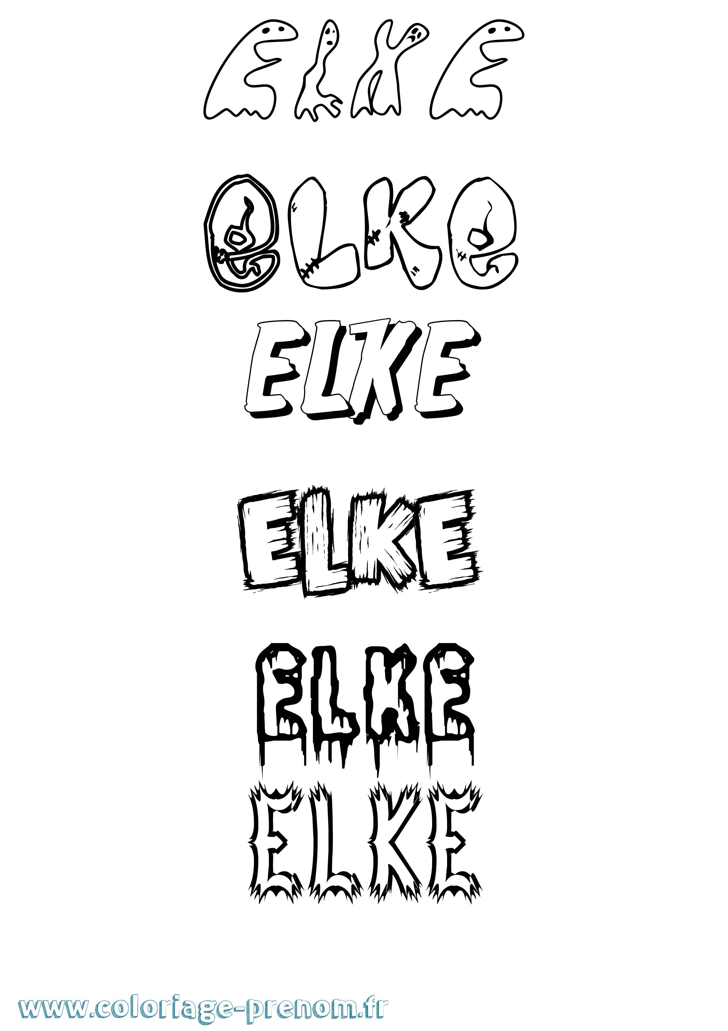 Coloriage Elke Frisson Coloriage prénom Elke Frisson
