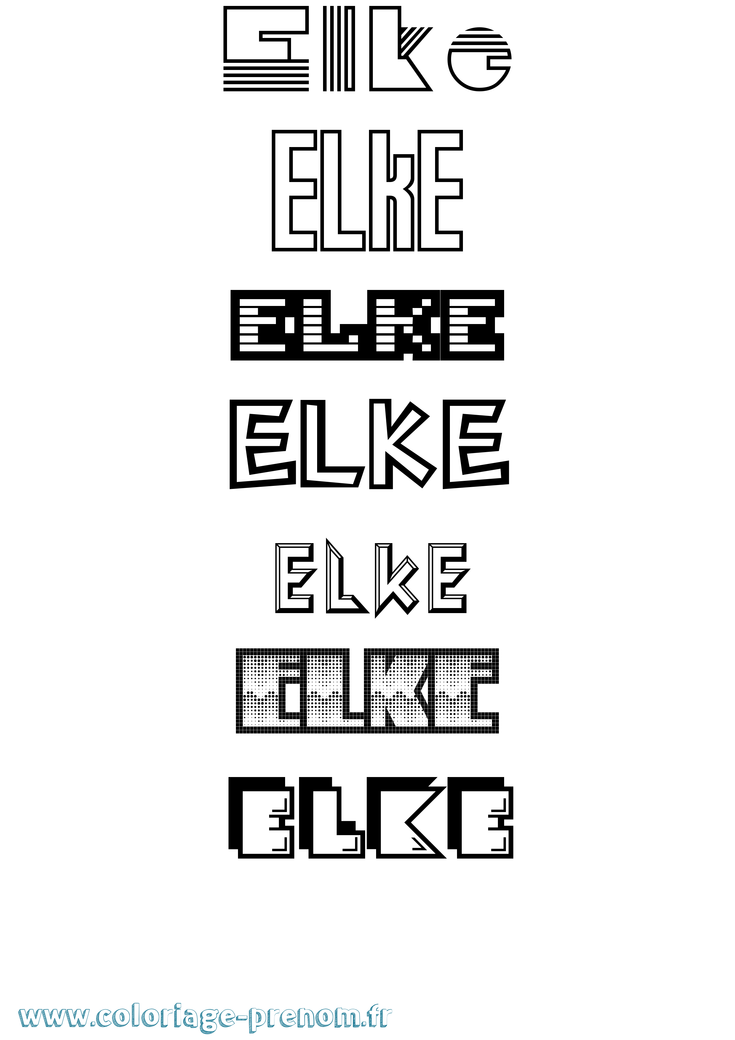 Coloriage Elke Jeux Vidéos Coloriage prénom Elke Jeux Vidéos