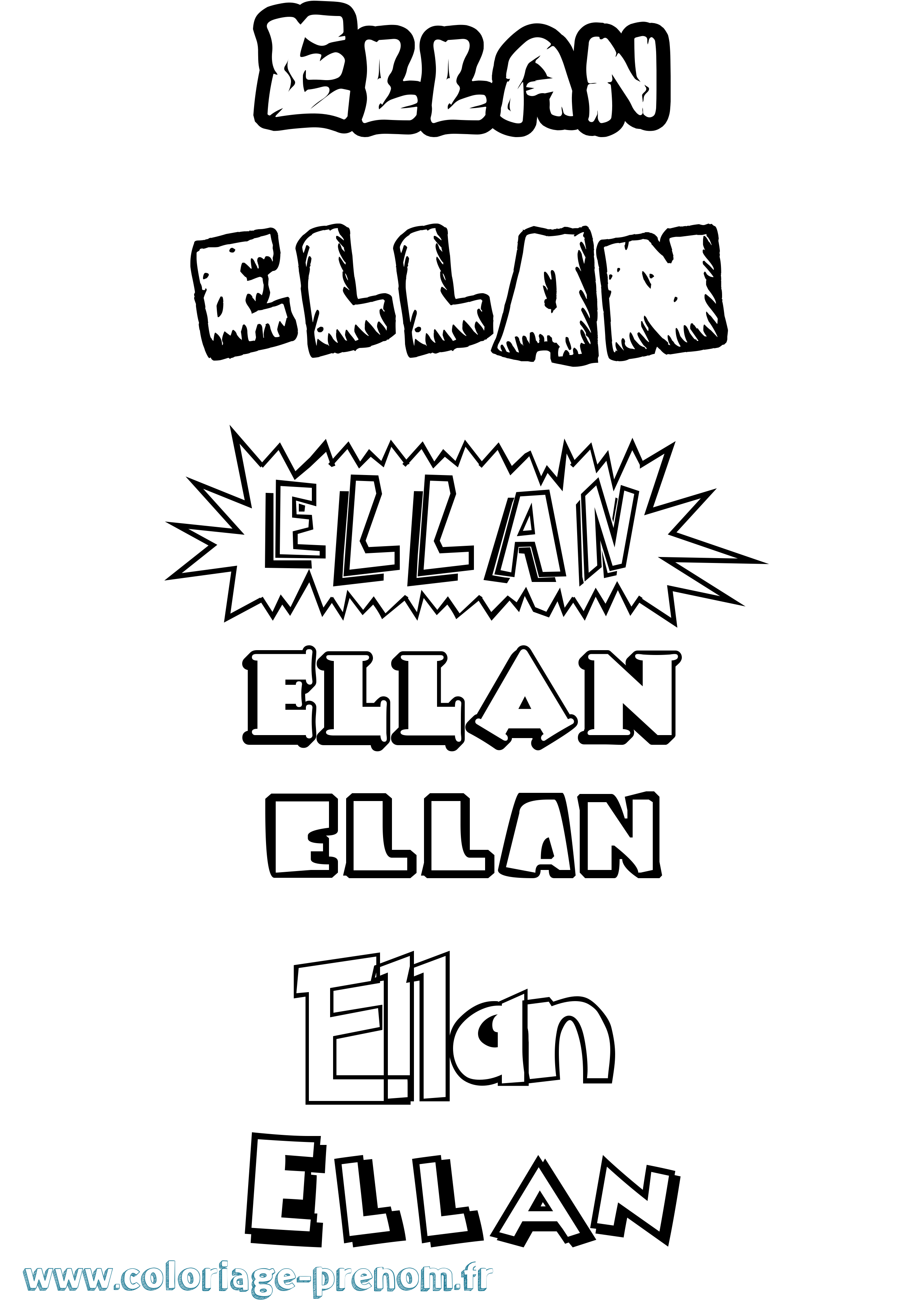 Coloriage Ellan Dessin Animé Coloriage prénom Ellan Dessin Animé