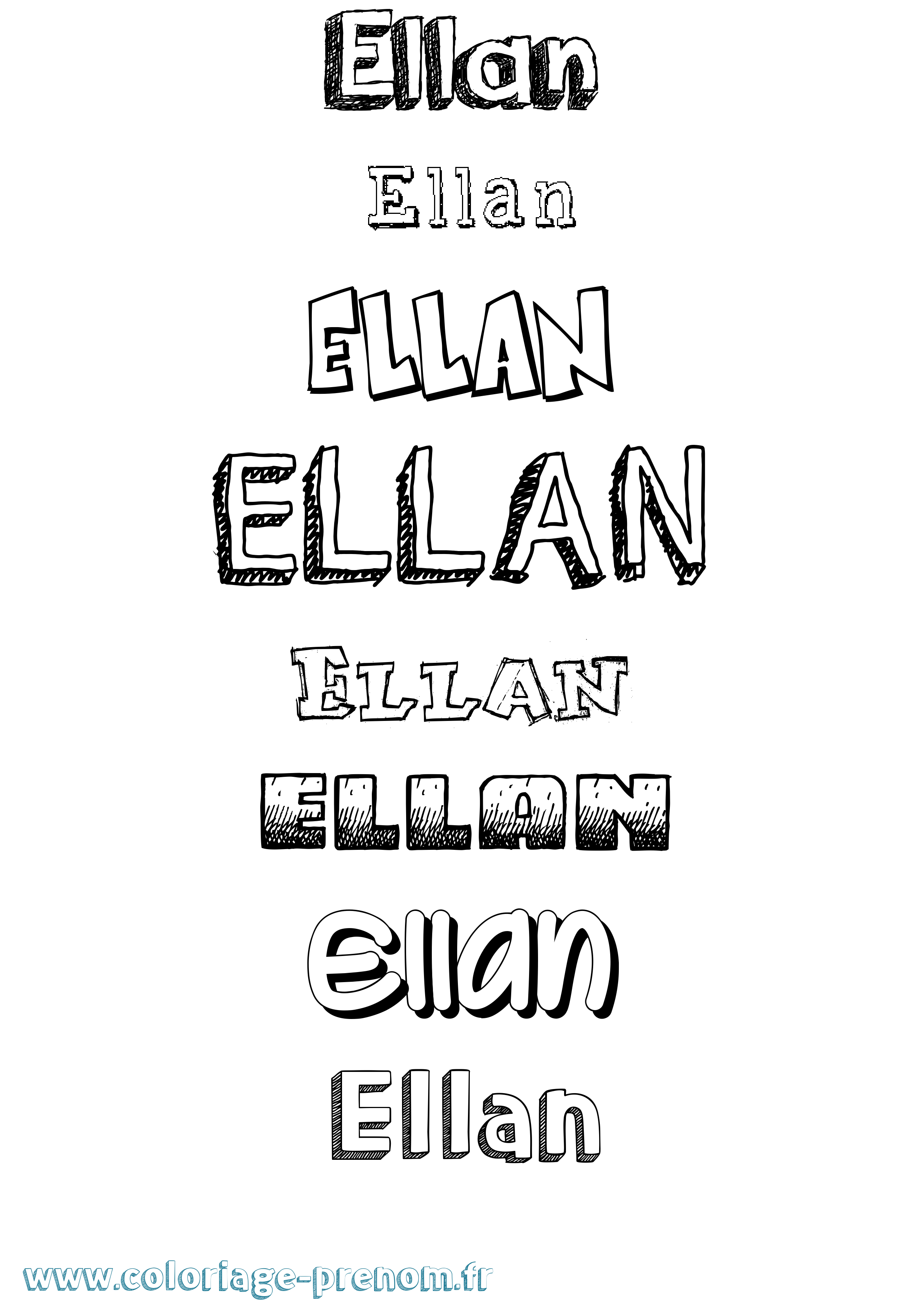 Coloriage Ellan Dessiné Coloriage prénom Ellan Dessiné