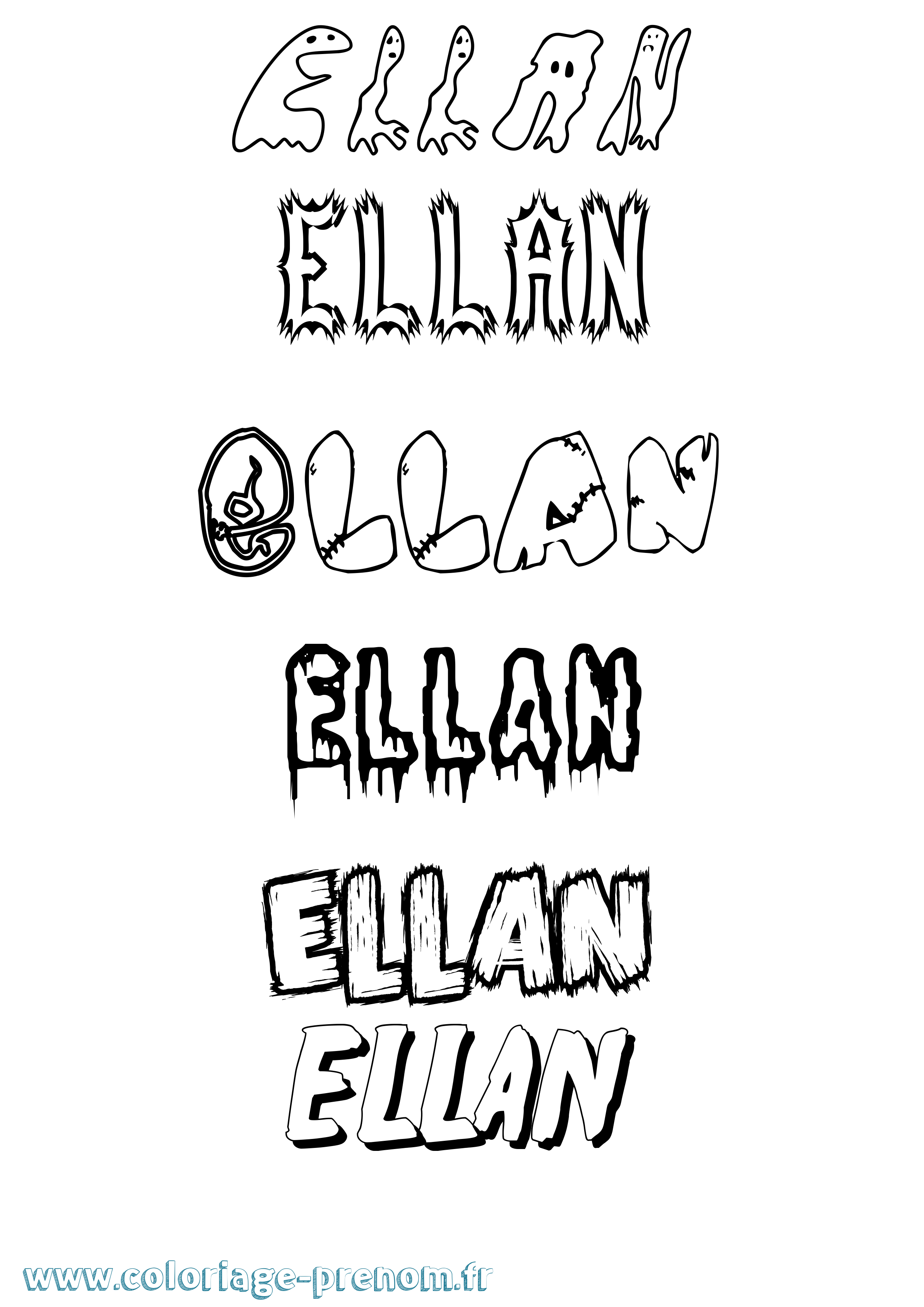 Coloriage Ellan Frisson Coloriage prénom Ellan Frisson